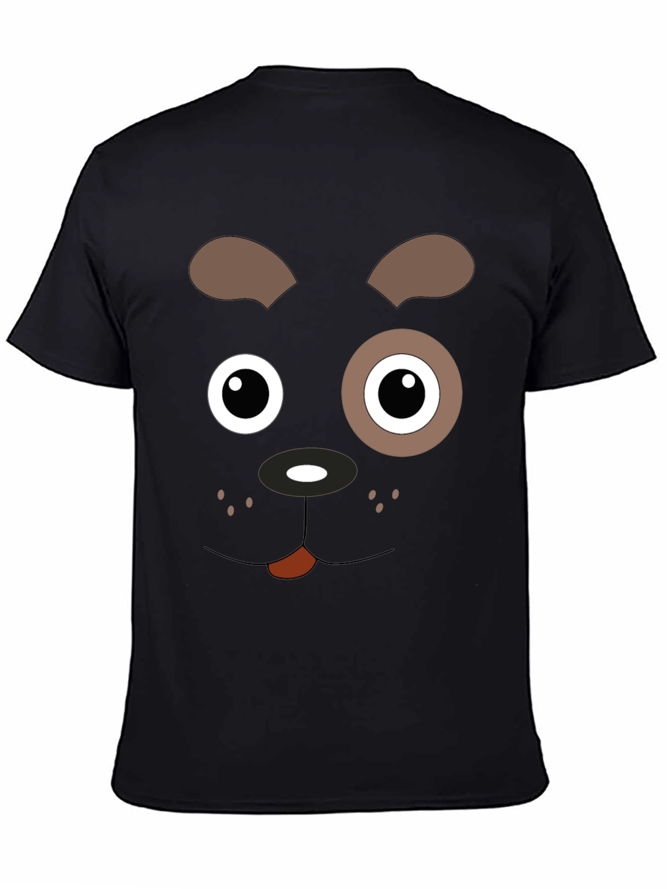 Black Dog Face Graphic Black T-Shirt view 4