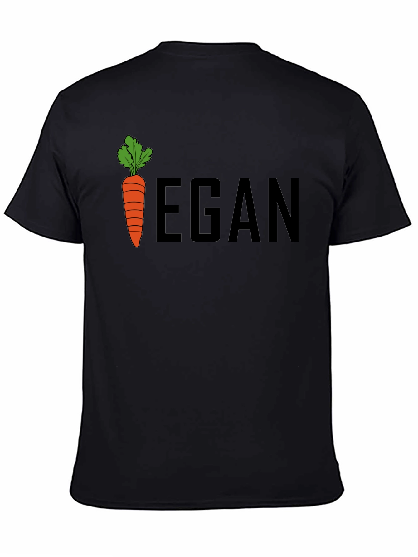 Black Vegan Carrot Graphic Tee - Unisex Black T-Shirt view 4