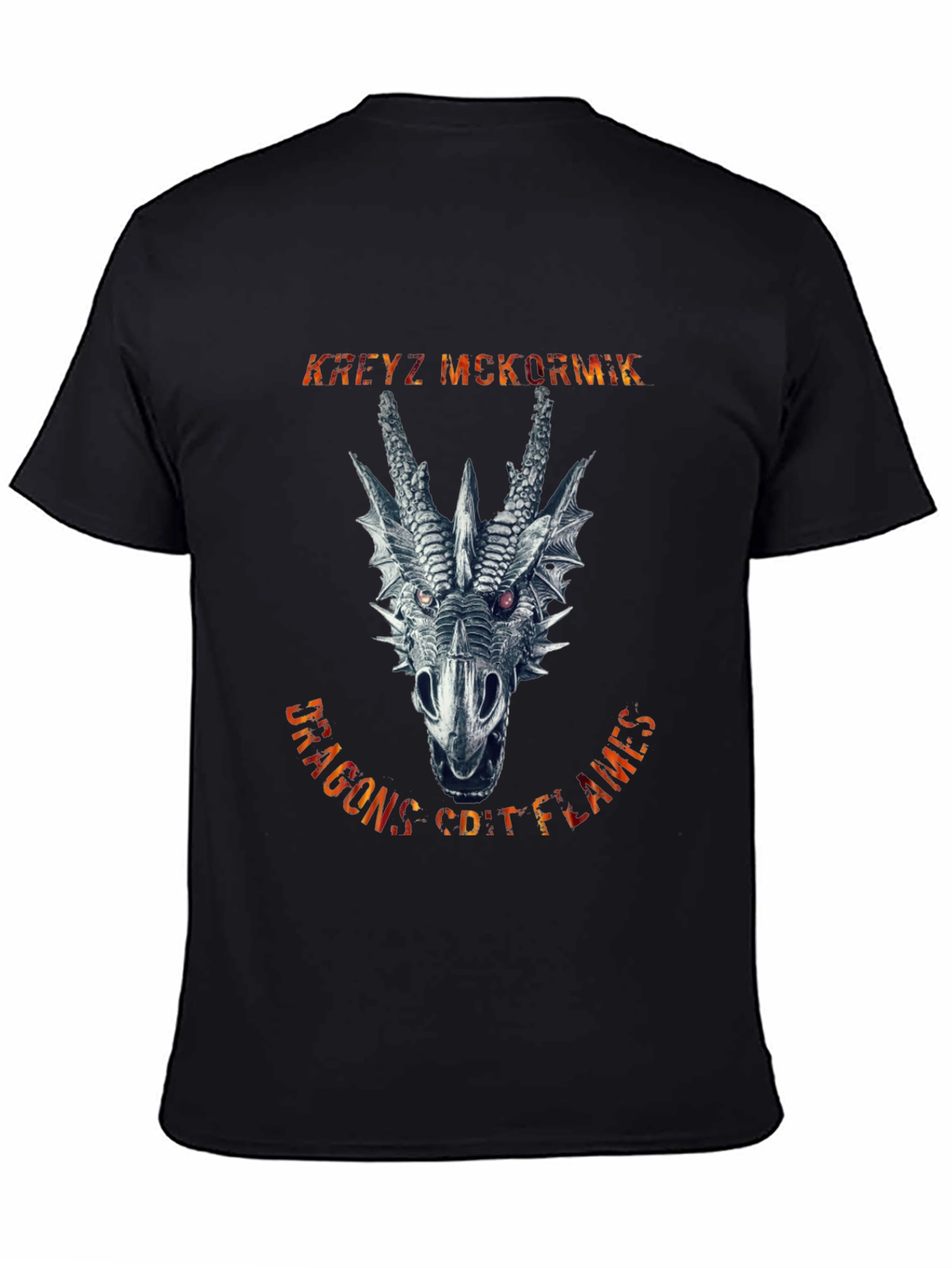 Black Dragon's Coif Flames Graphic Tee view 4