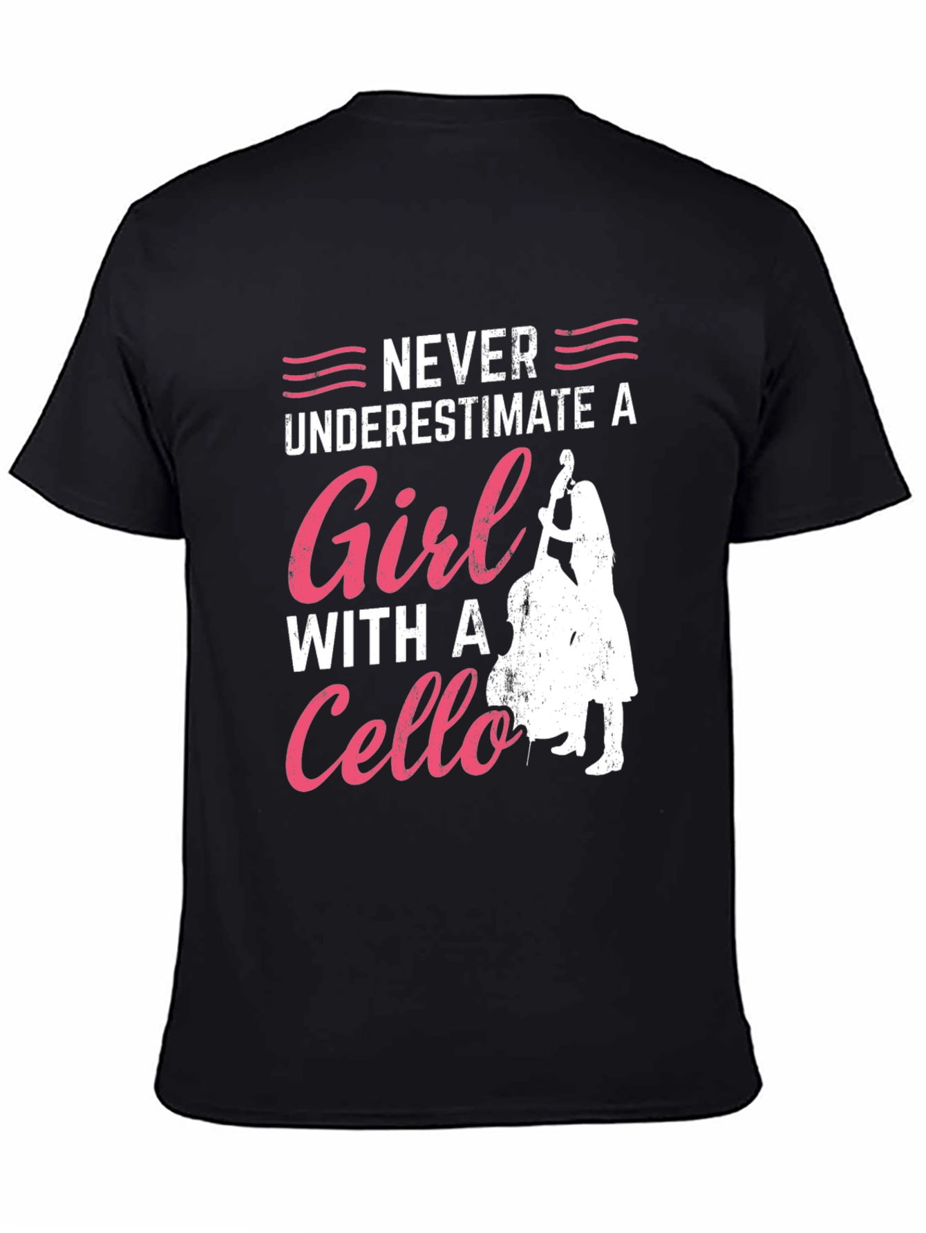 Black Never Underestimate A Girl With a Cello T-Shirt view 4