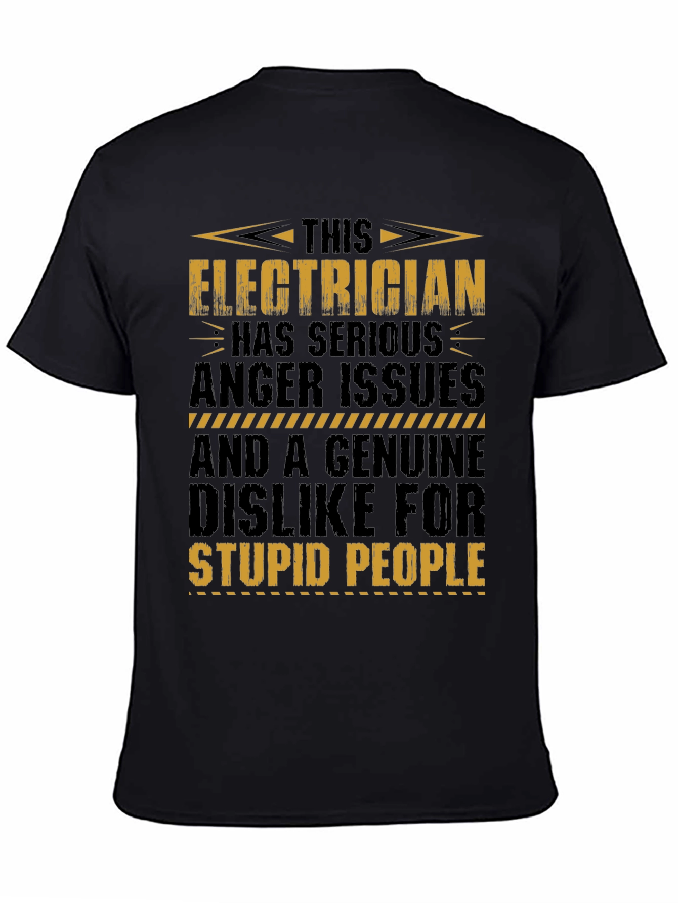 Black Electrician T-Shirt: Serious Anger Issues Funny Tee view 4