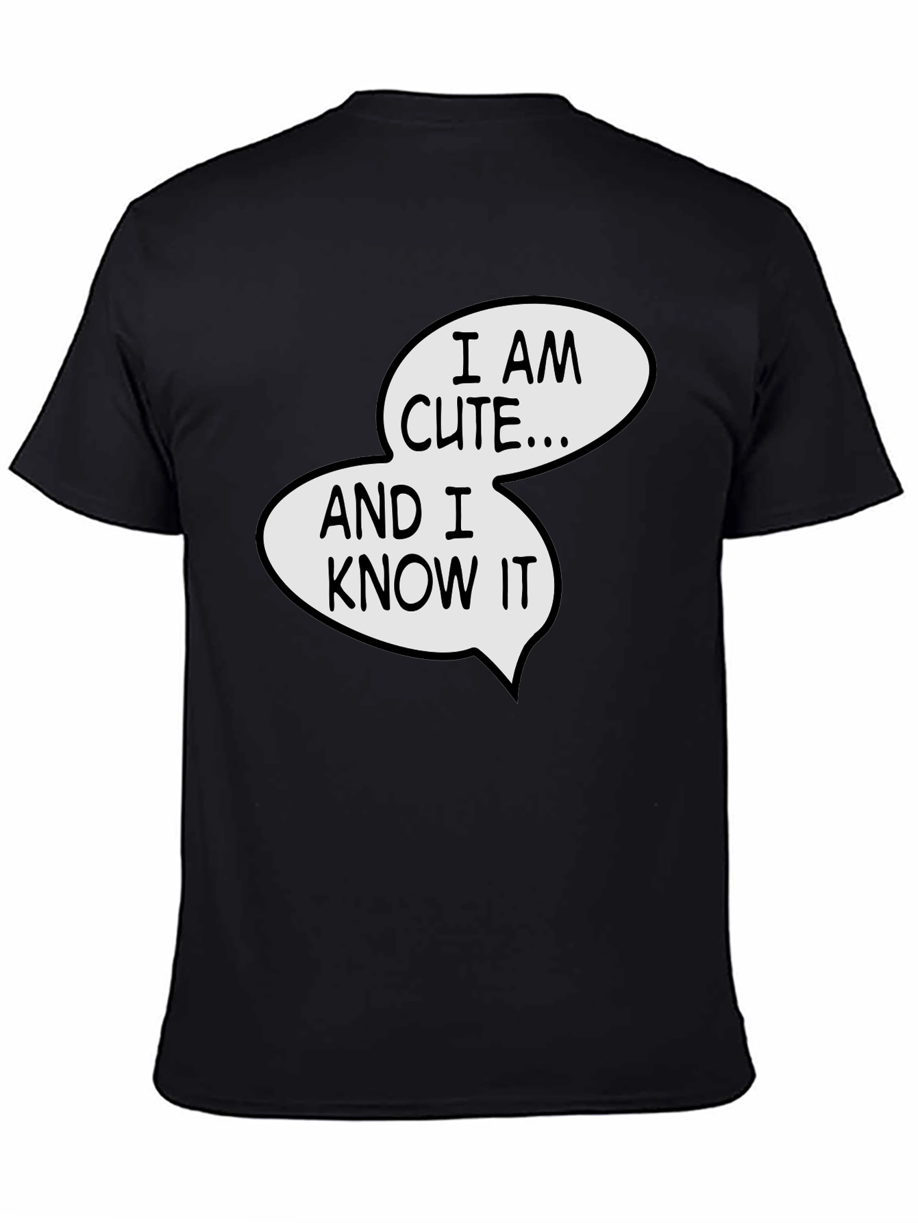 Black Cute & Confident Black Graphic Tee view 4