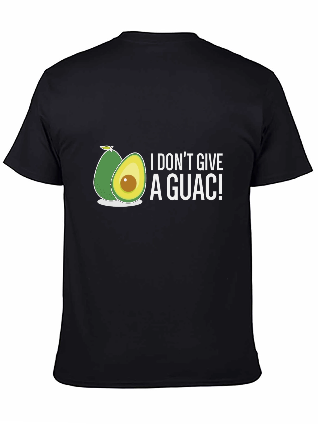 Black I Don't Give A Guac! Funny Avocado Graphic T-Shirt view 4