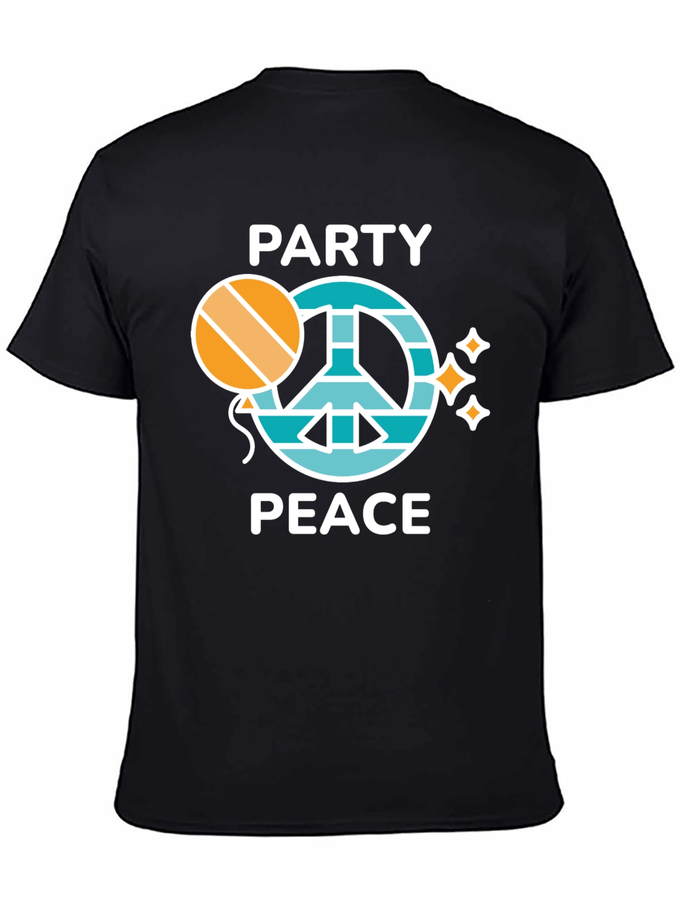 Black Party Peace Graphic Tee - Unisex Crew Neck view 4