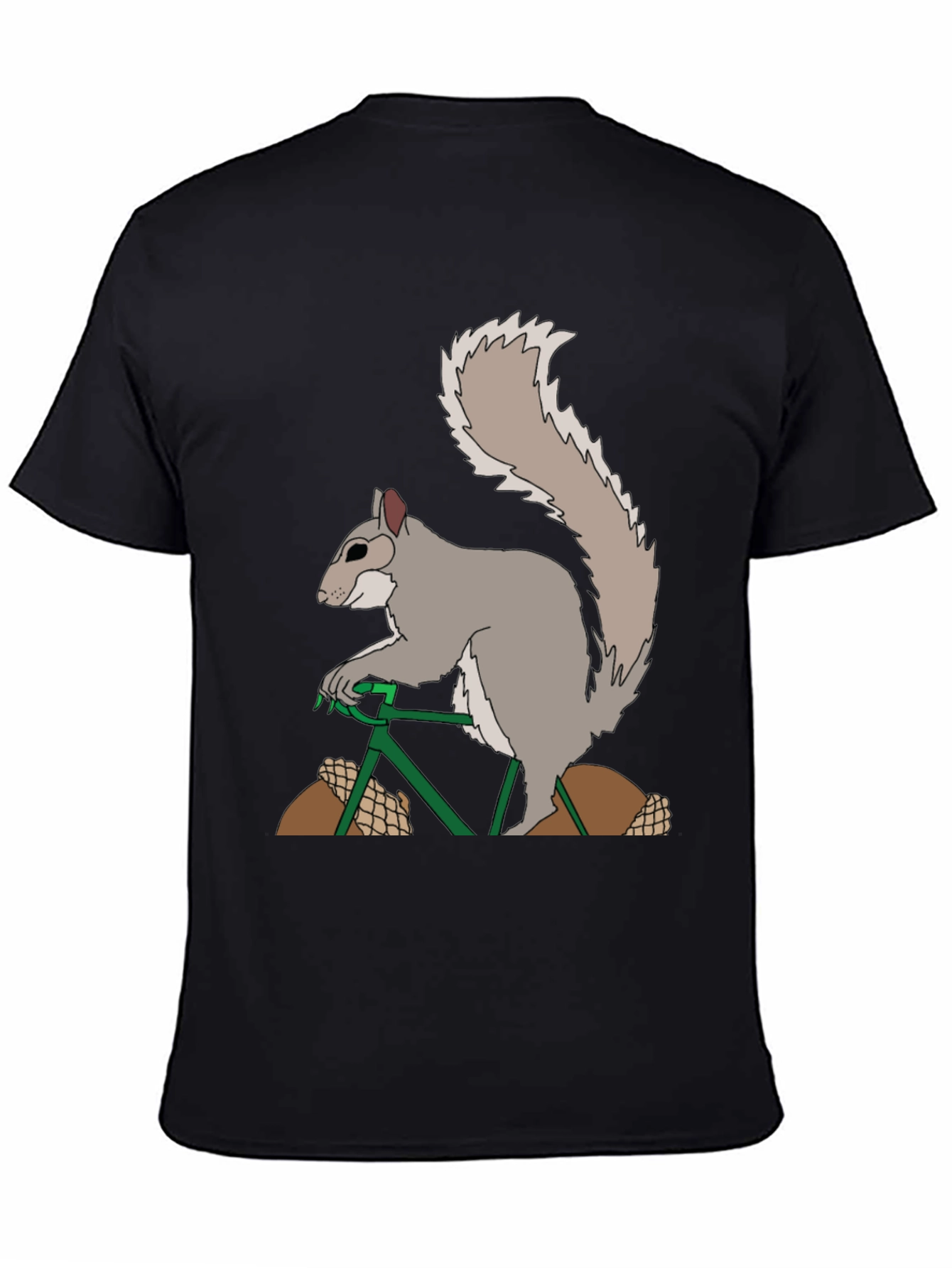 Black Squirrel on Bike Graphic Tee view 4