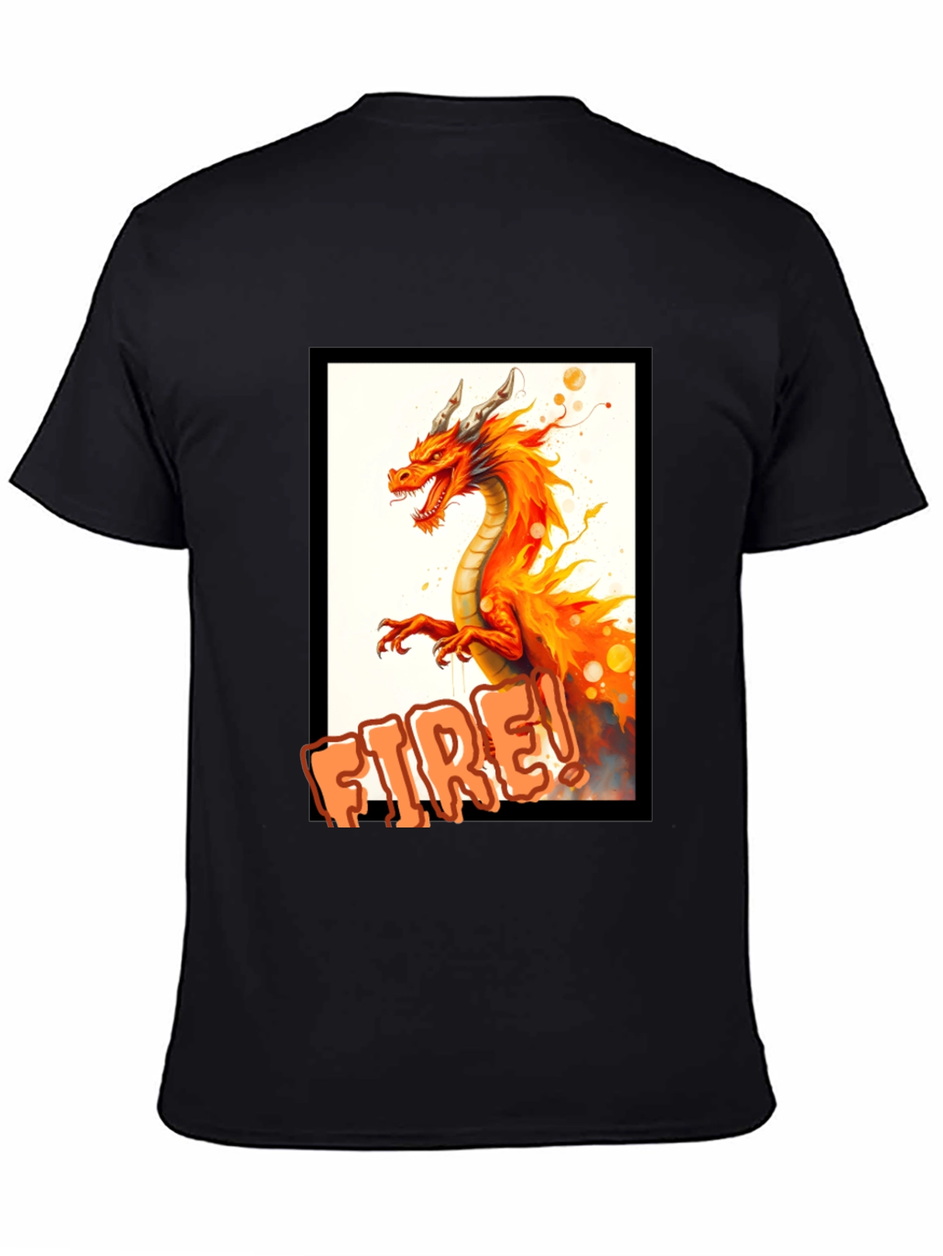 Black Fiery Dragon T-Shirt - Unleash the Dragon! view 4