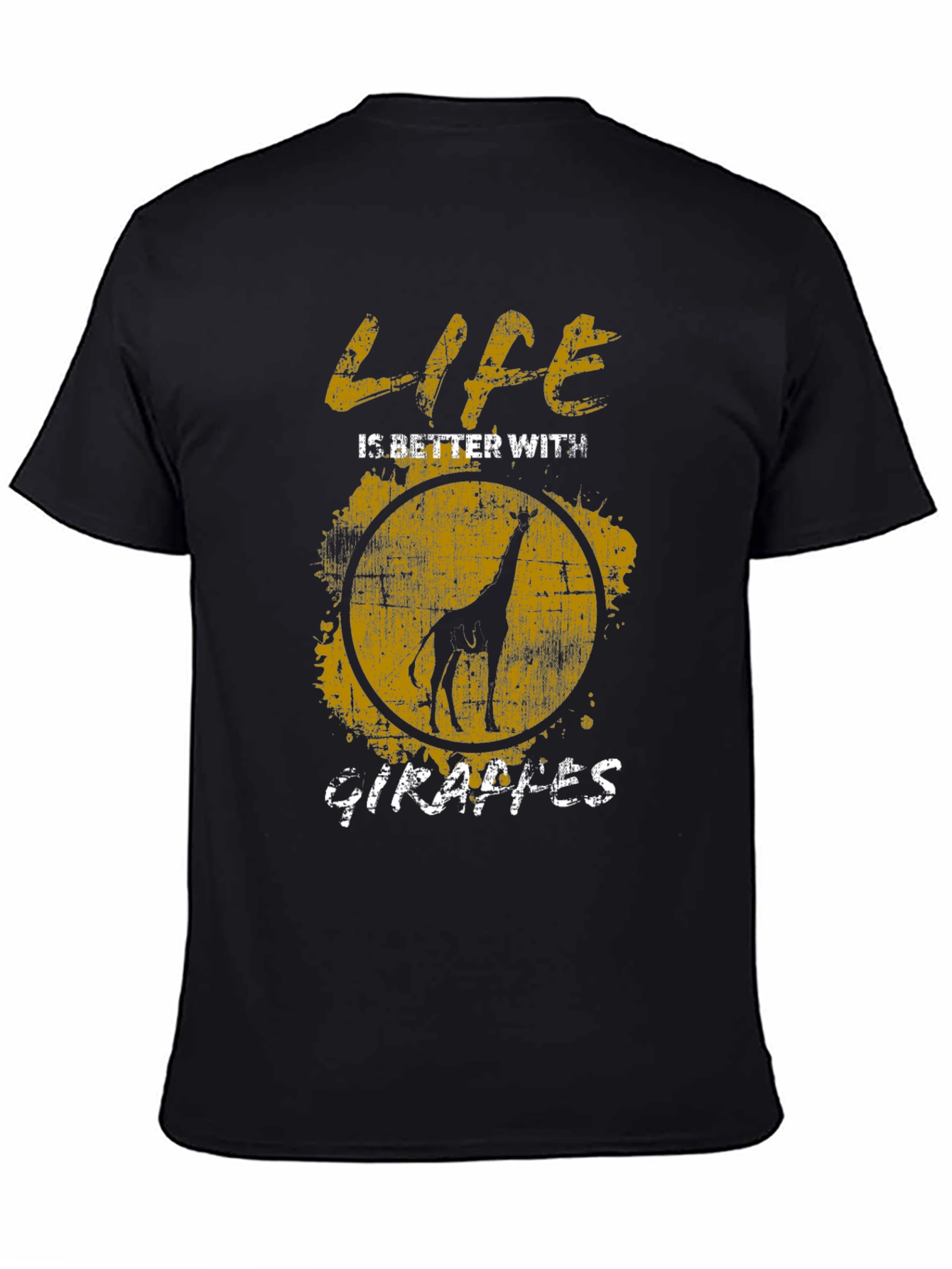 Black Life is Better with Giraffes T-Shirt view 4