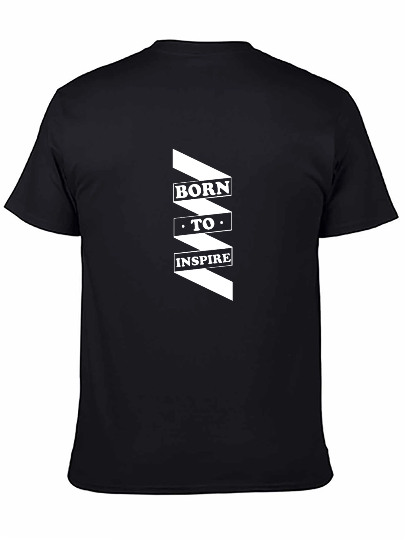 Black Born to Inspire Black Graphic Tee view 4