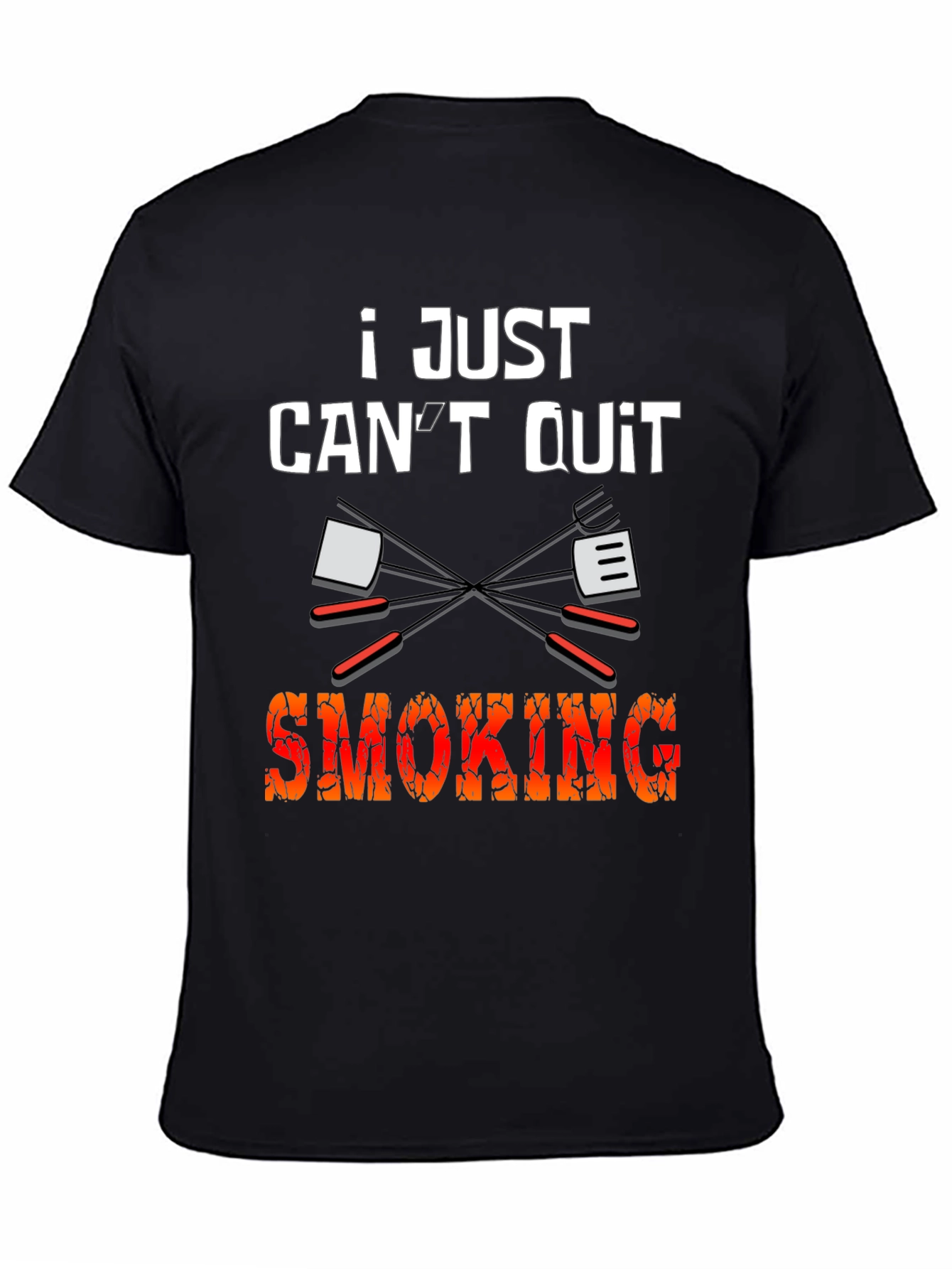 Black I Just Can't Quit Smoking BBQ T-Shirt view 4