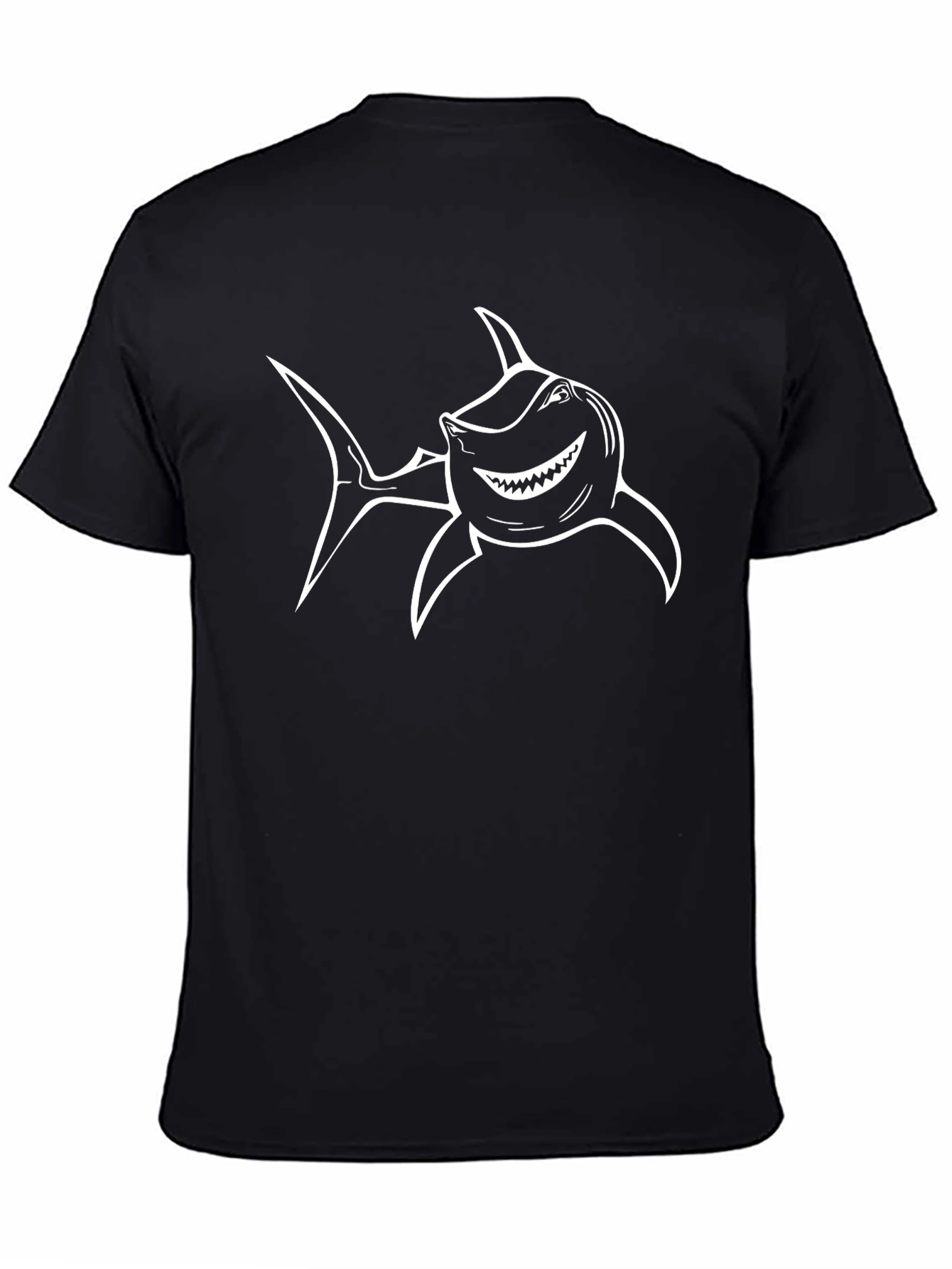 Black Shark Graphic T-Shirt - Black Cotton Tee view 4