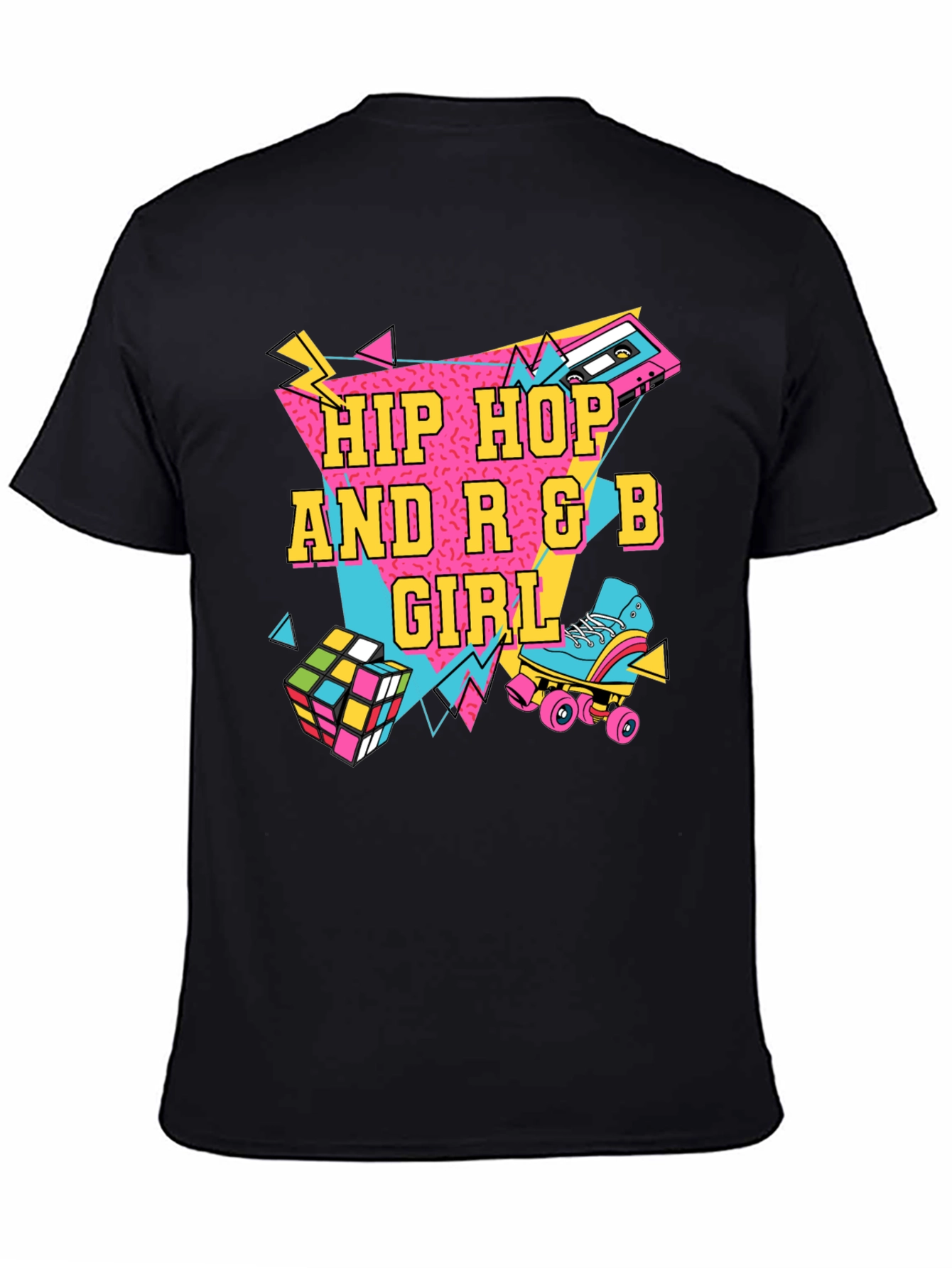 Hip Hop R&B Girl Black T-Shirt - 80s Style - 4