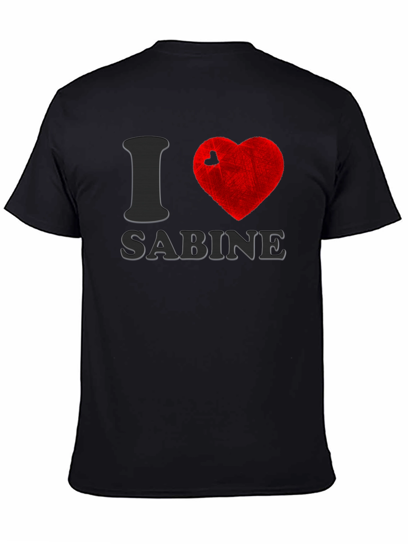 Black I Heart Sabine Black Cotton T-Shirt view 4