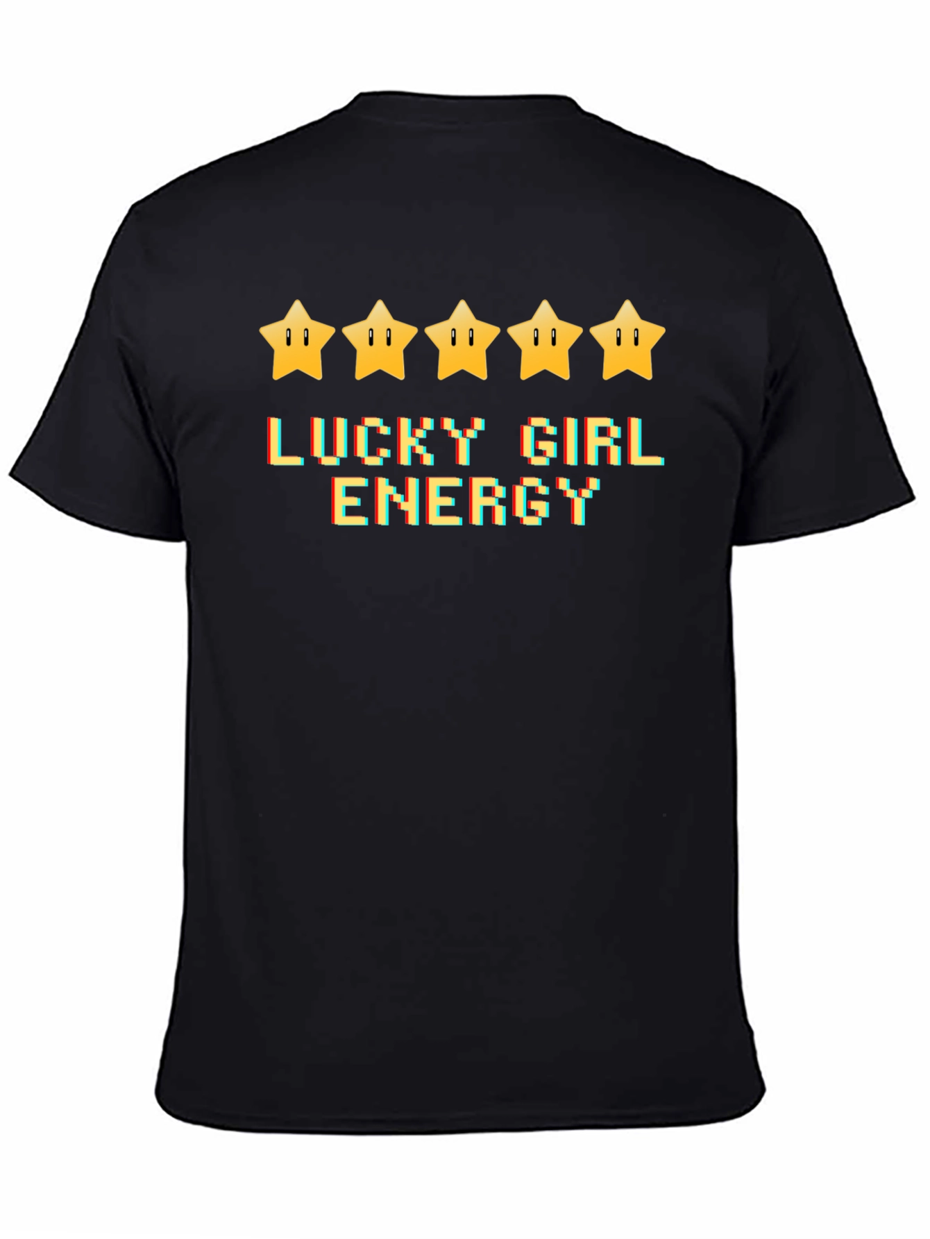 Black Lucky Girl Energy Black Graphic Tee view 4
