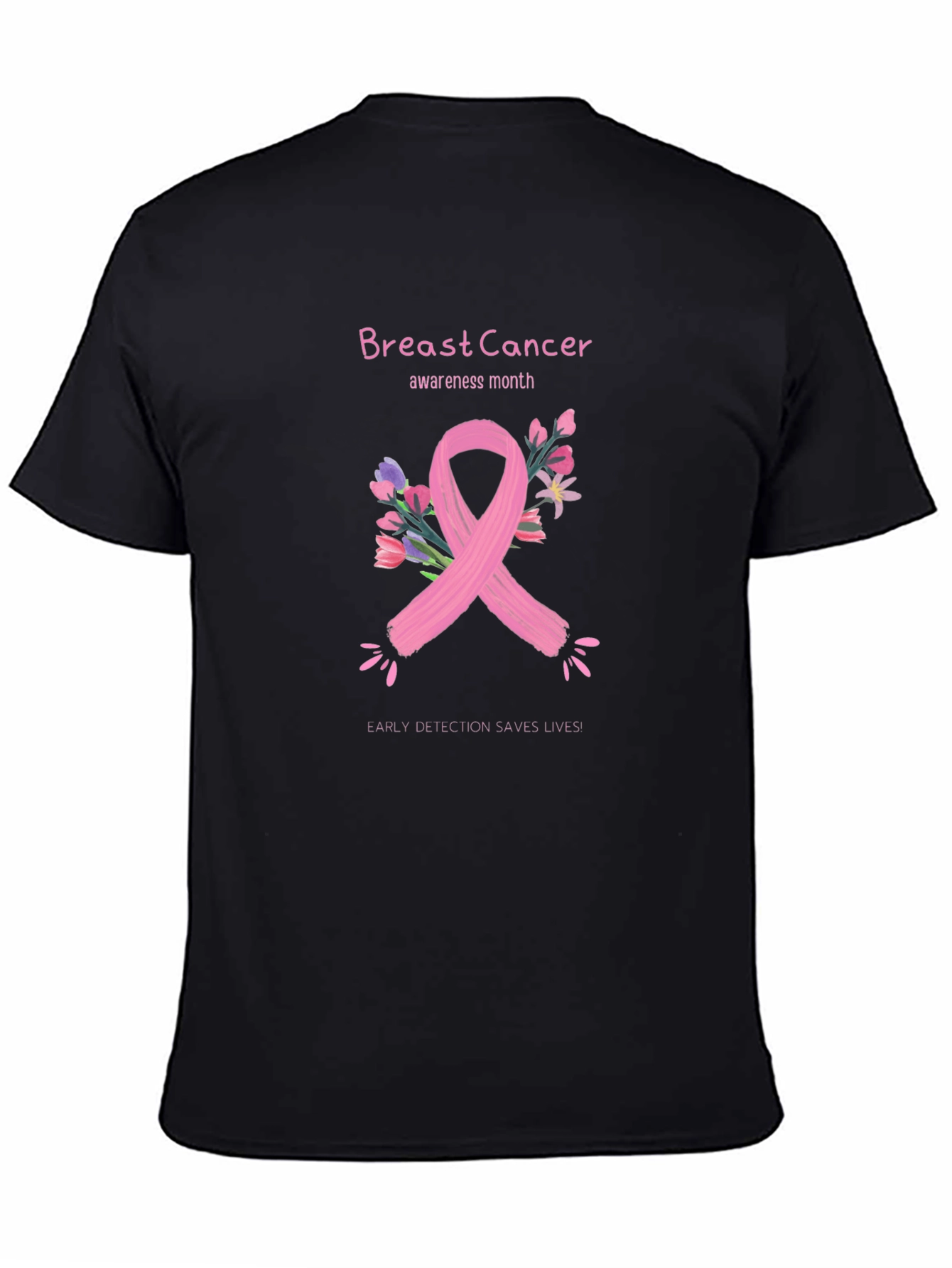 Black Breast Cancer Awareness T-Shirt view 4