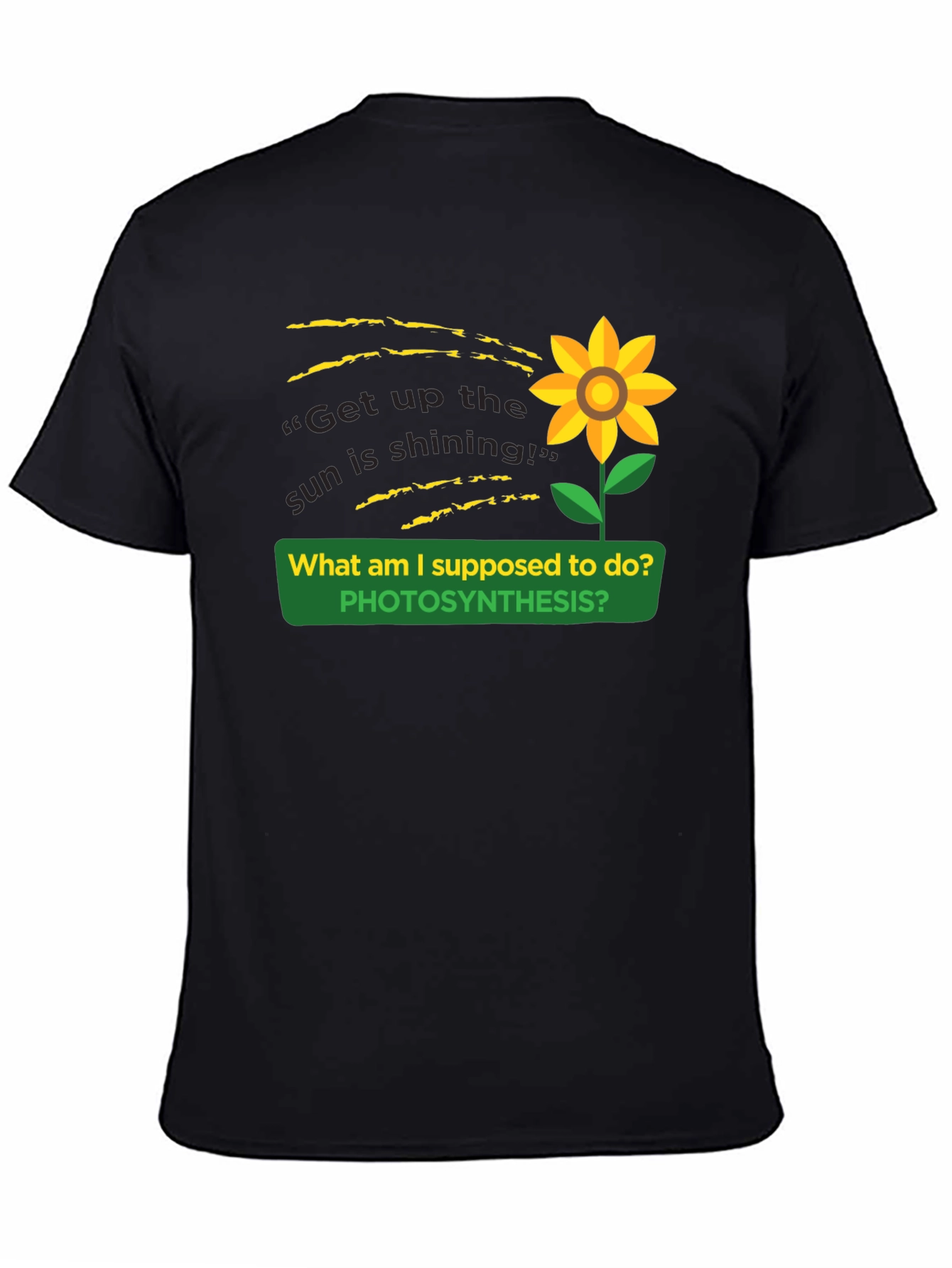Black Photosynthesis Sunflower Graphic T-Shirt view 4