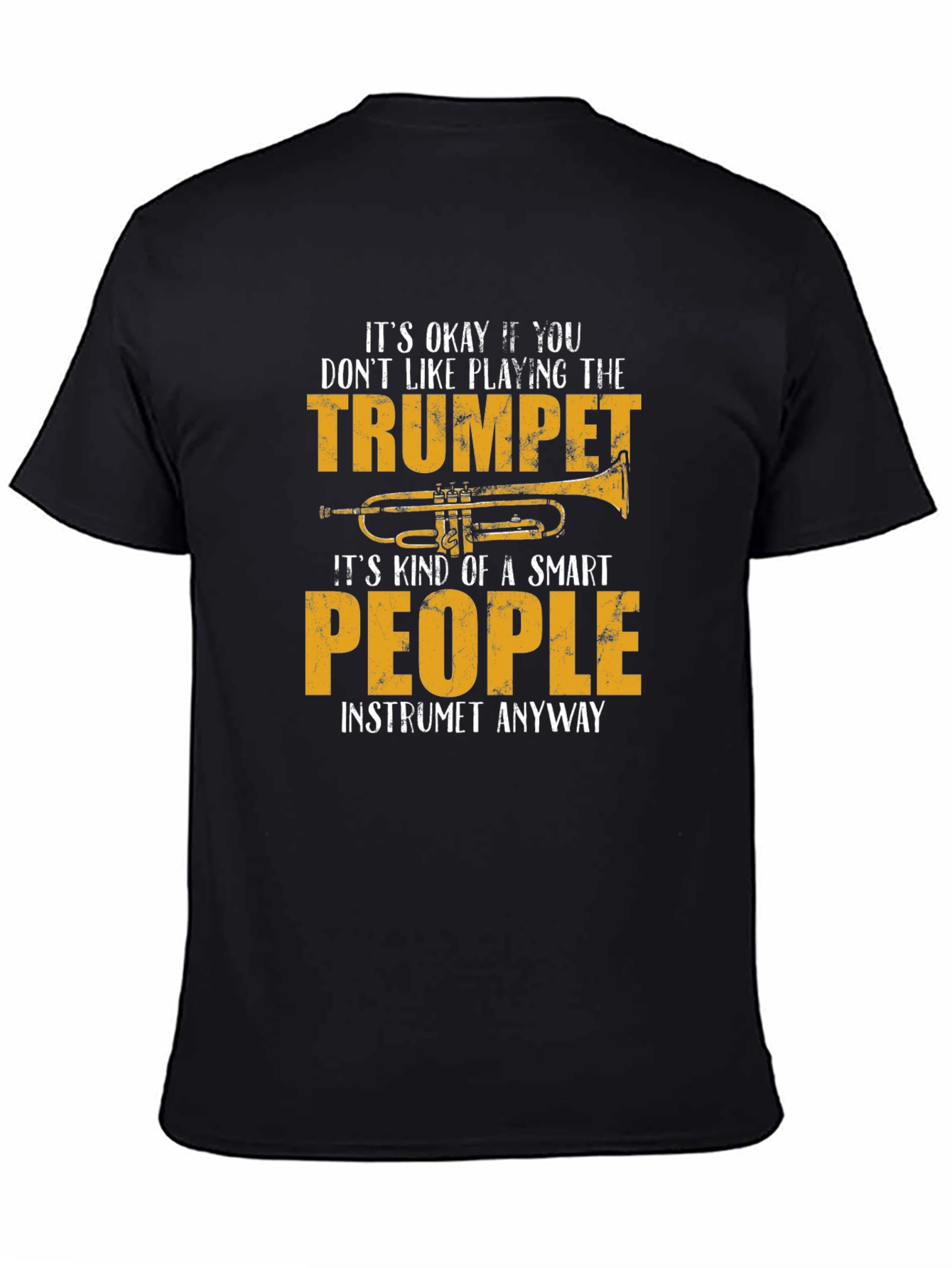 Black Funny Trumpet Player T-Shirt view 4