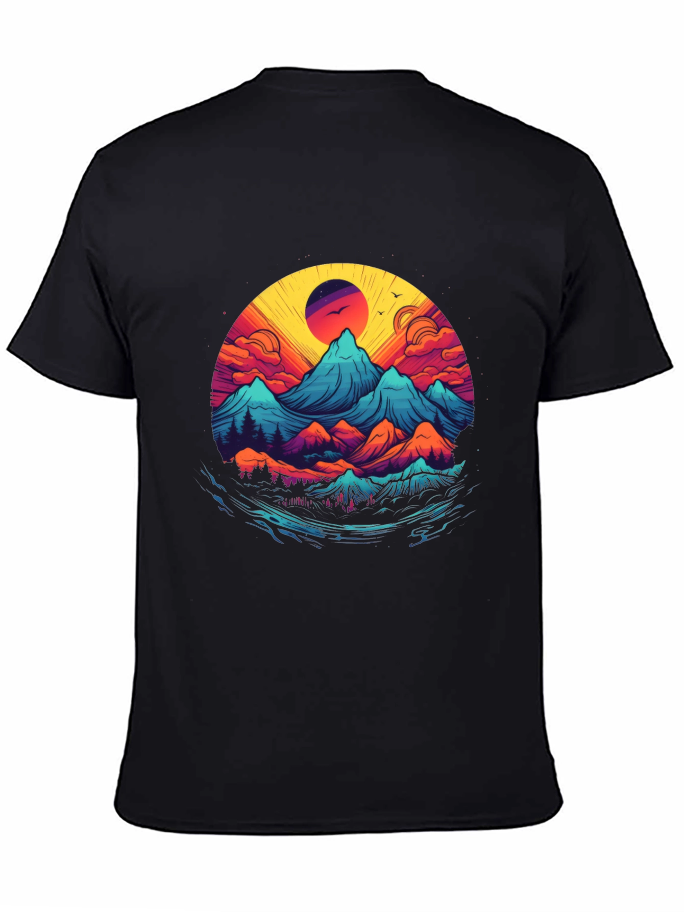 Black Mountain Sunset Graphic Tee - Nature Inspired Design view 4