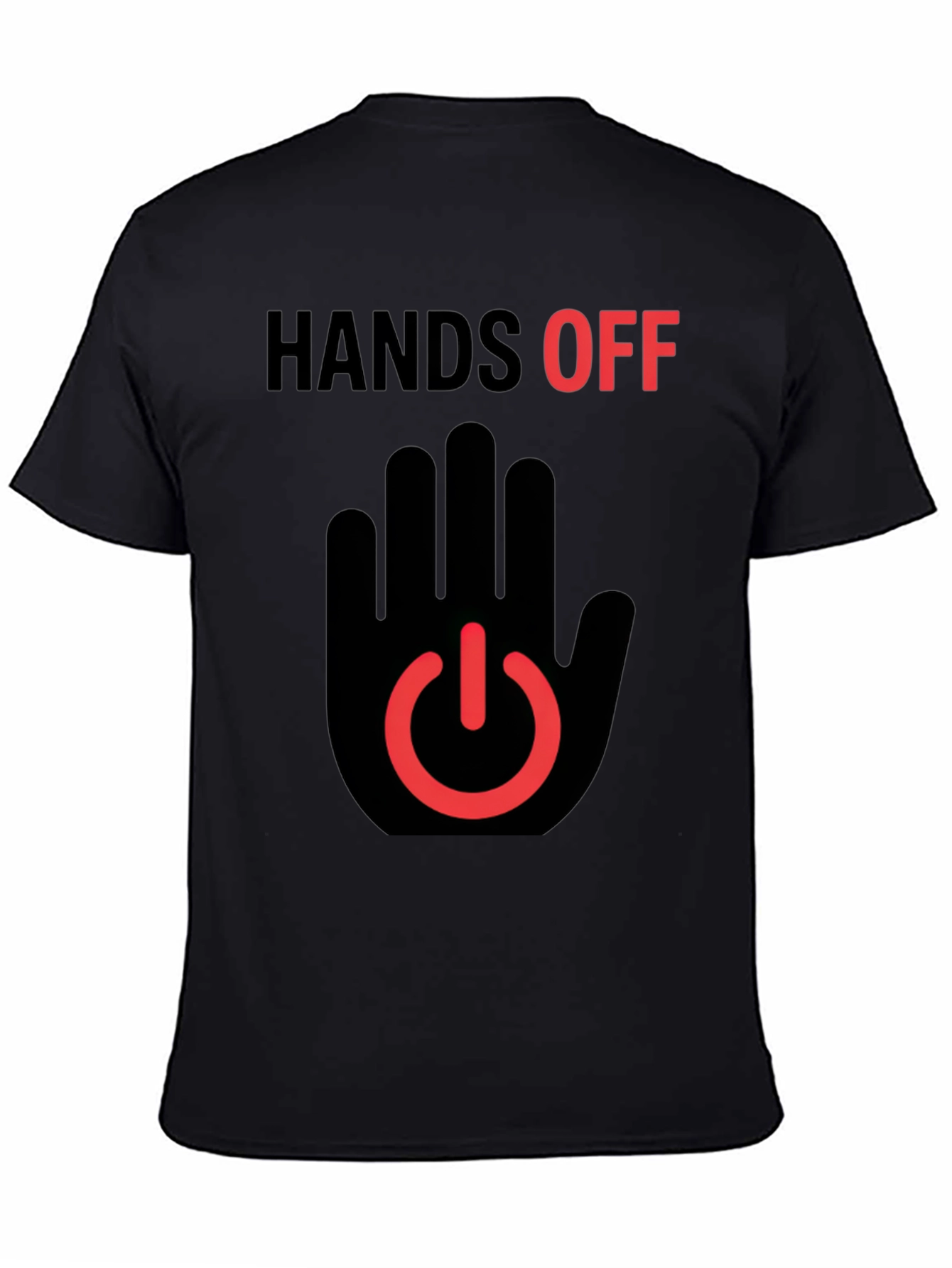 Black Hands Off Graphic T-Shirt - Black view 4