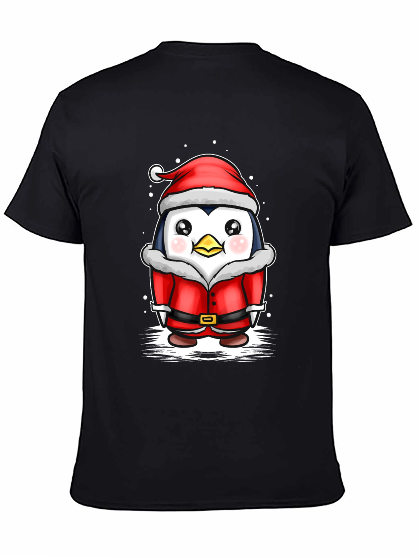Black Penguin Santa T-Shirt - Holiday Cheer view 4