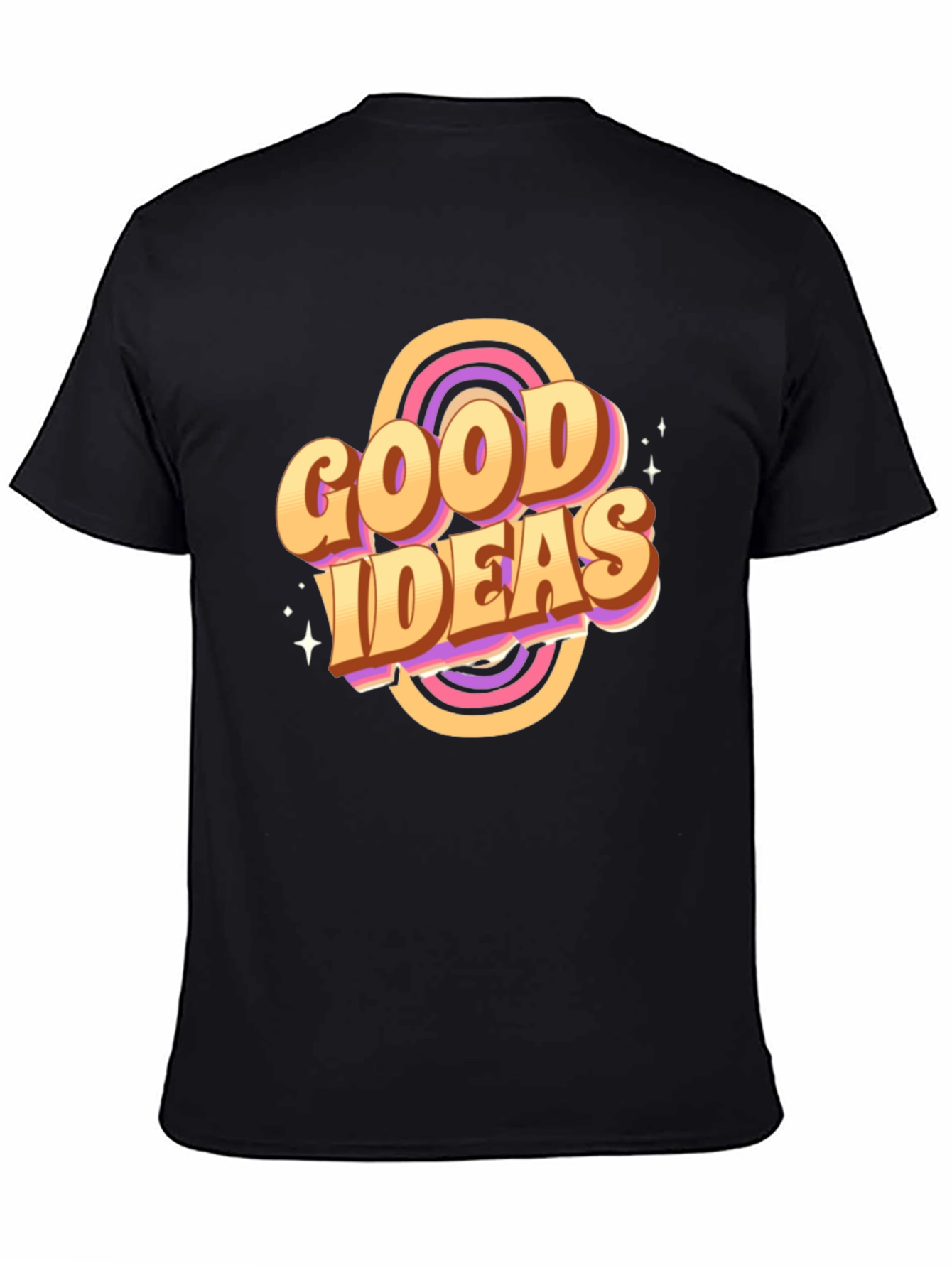 Black Good Ideas Graphic Tee - Retro Style T-Shirt view 4