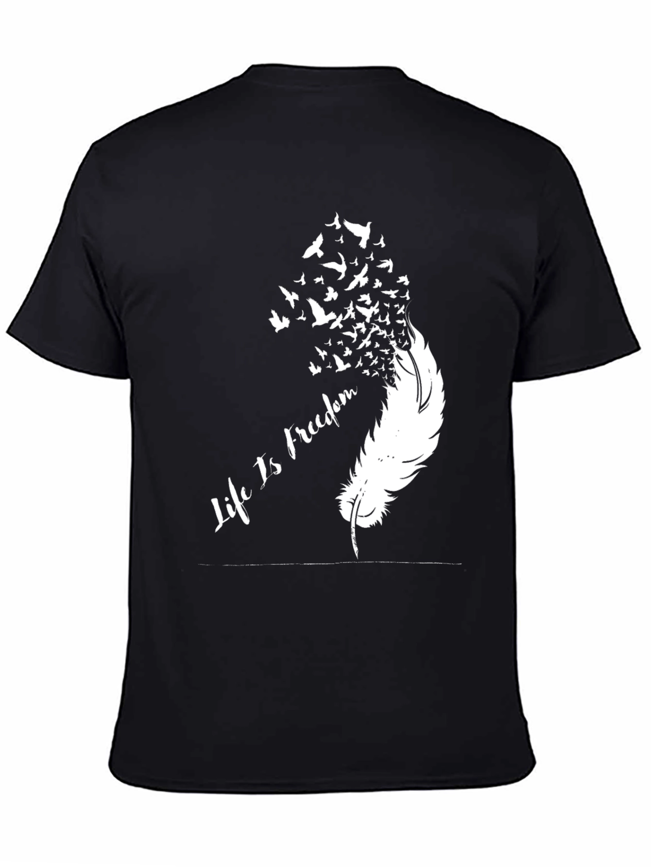 Black Life is Freedom Feather Bird T-Shirt view 4