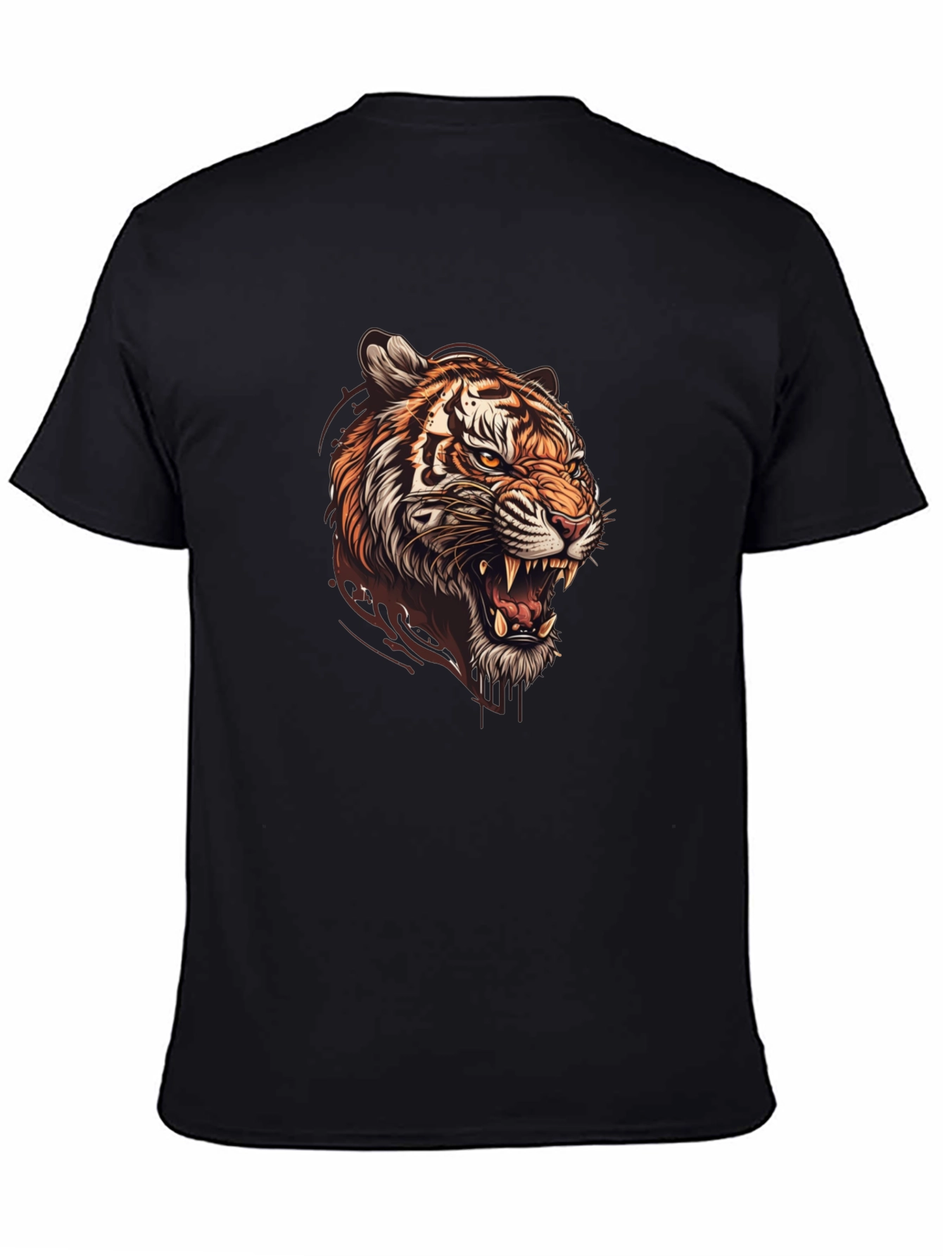 Black Tiger Graphic Black T-Shirt - Bold Design view 4