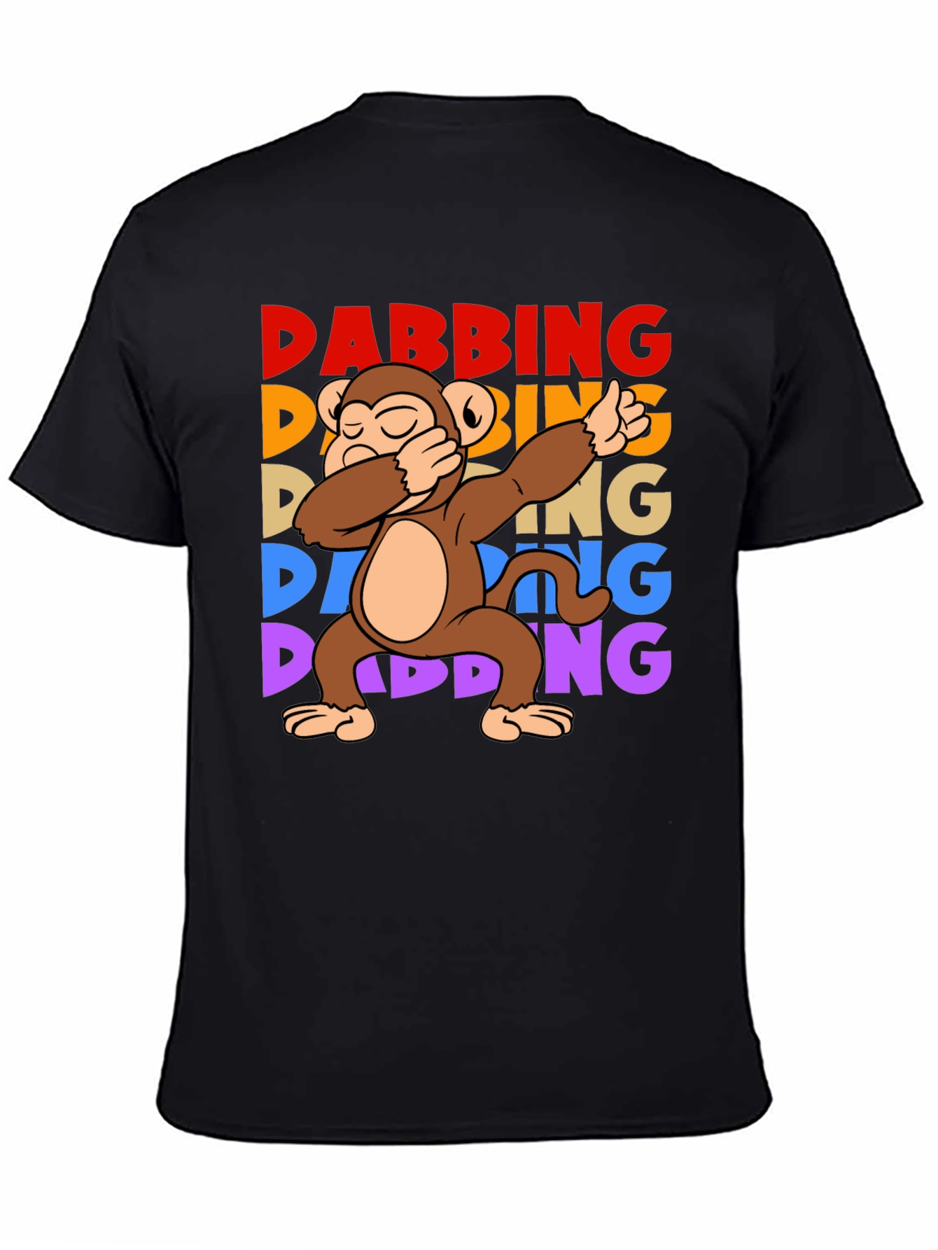 Black Dabbing Monkey Graphic T-Shirt - Fun Trendy Tee view 4