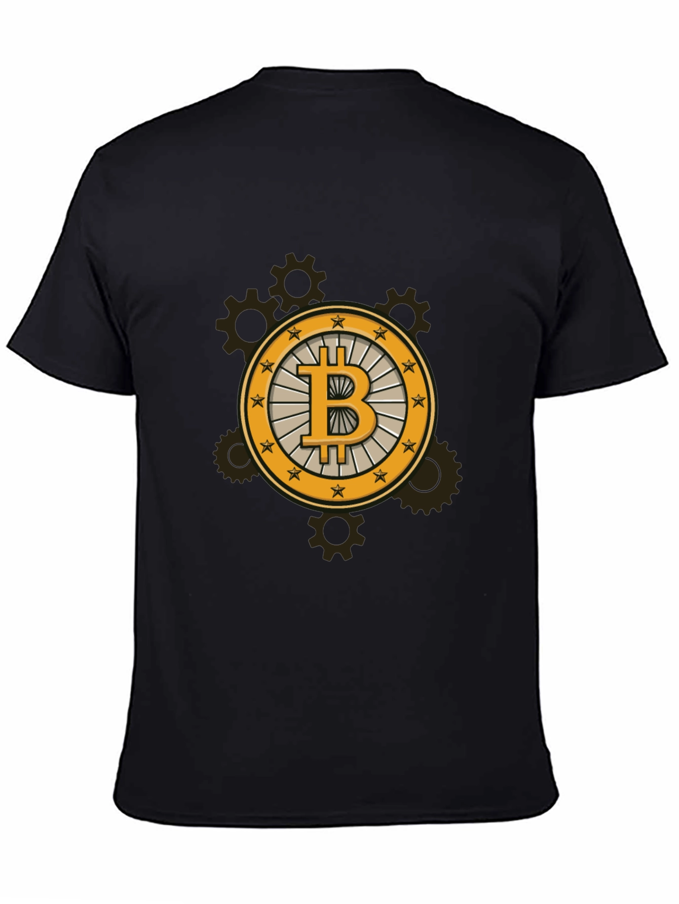 Black Bitcoin Steampunk Black Tee view 4