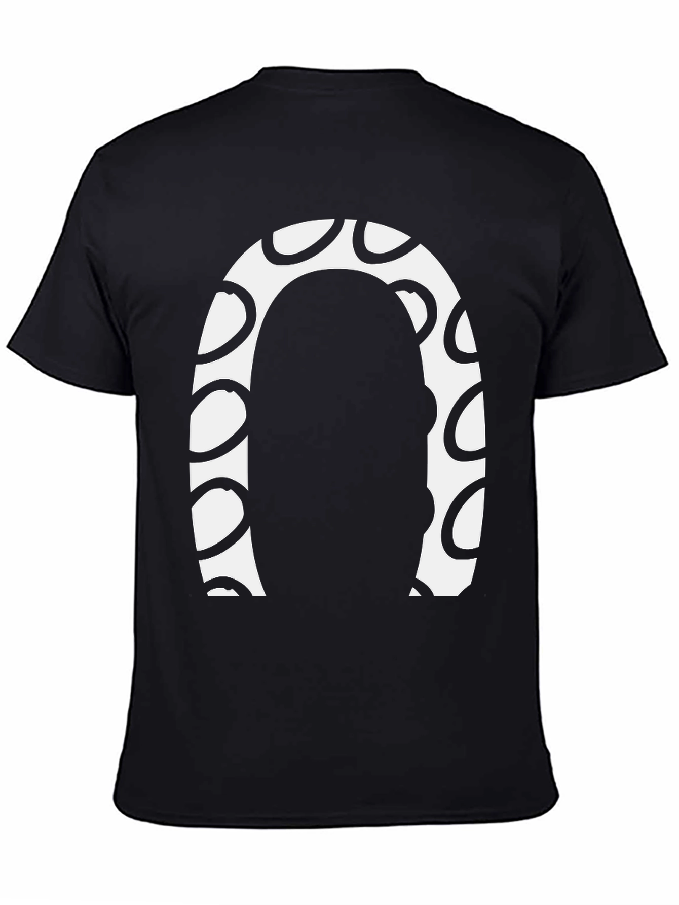 Black Abstract Graphic Print Crew Neck Tee view 4