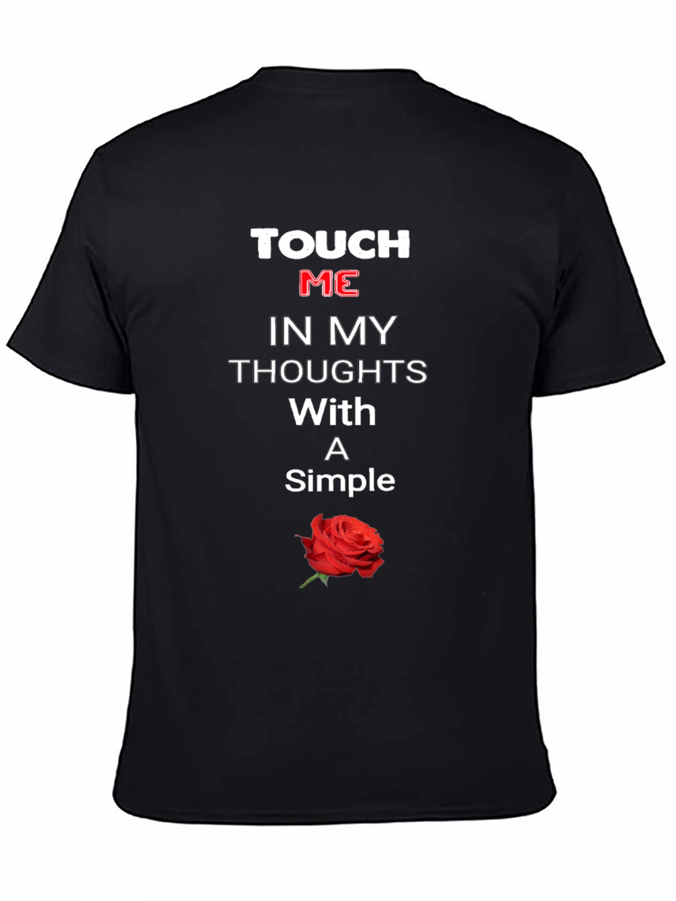 Black Touch Me T-Shirt With Rose view 4