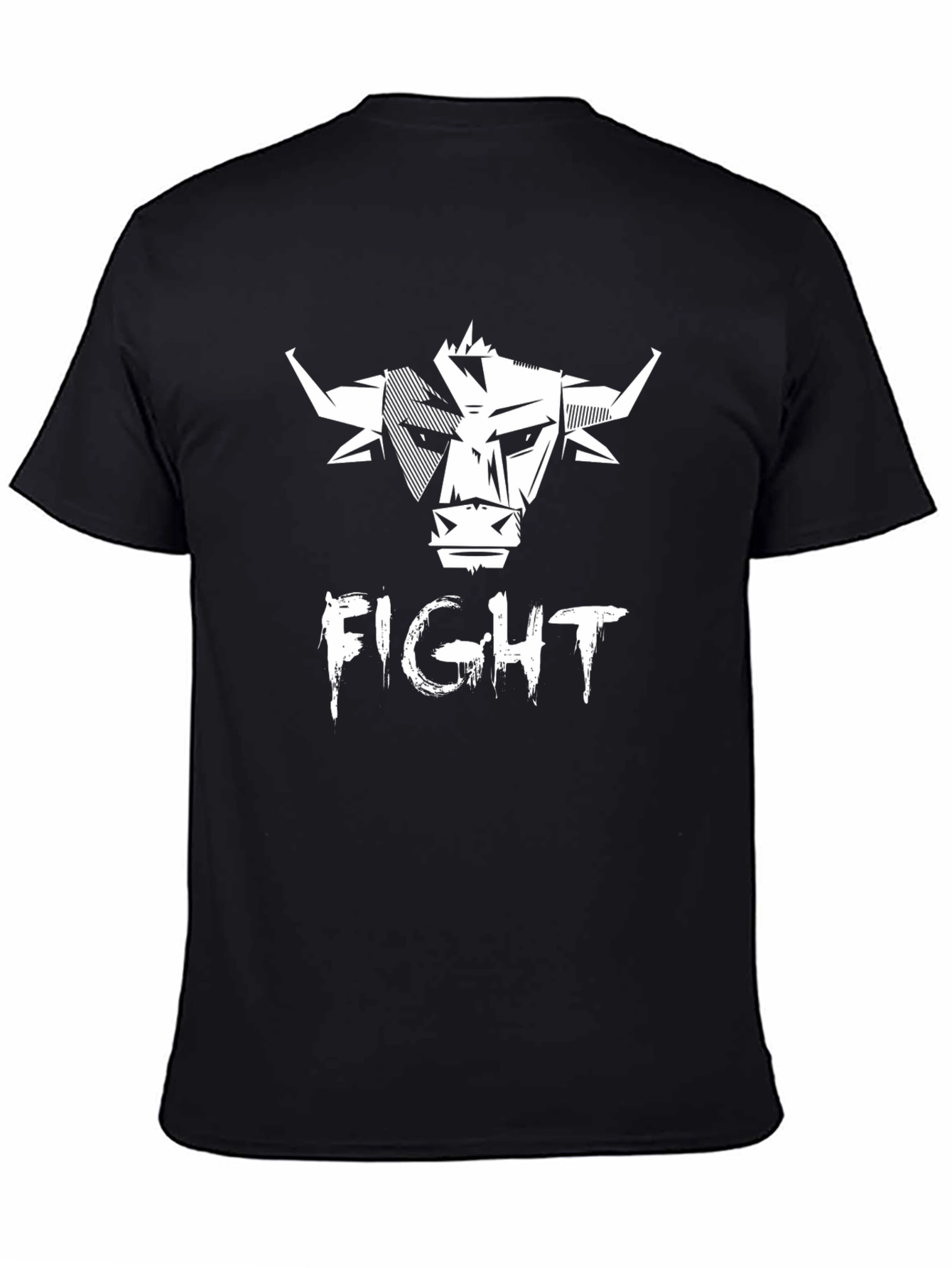 Black Men's Black FIGHT Graphic T-Shirt view 4
