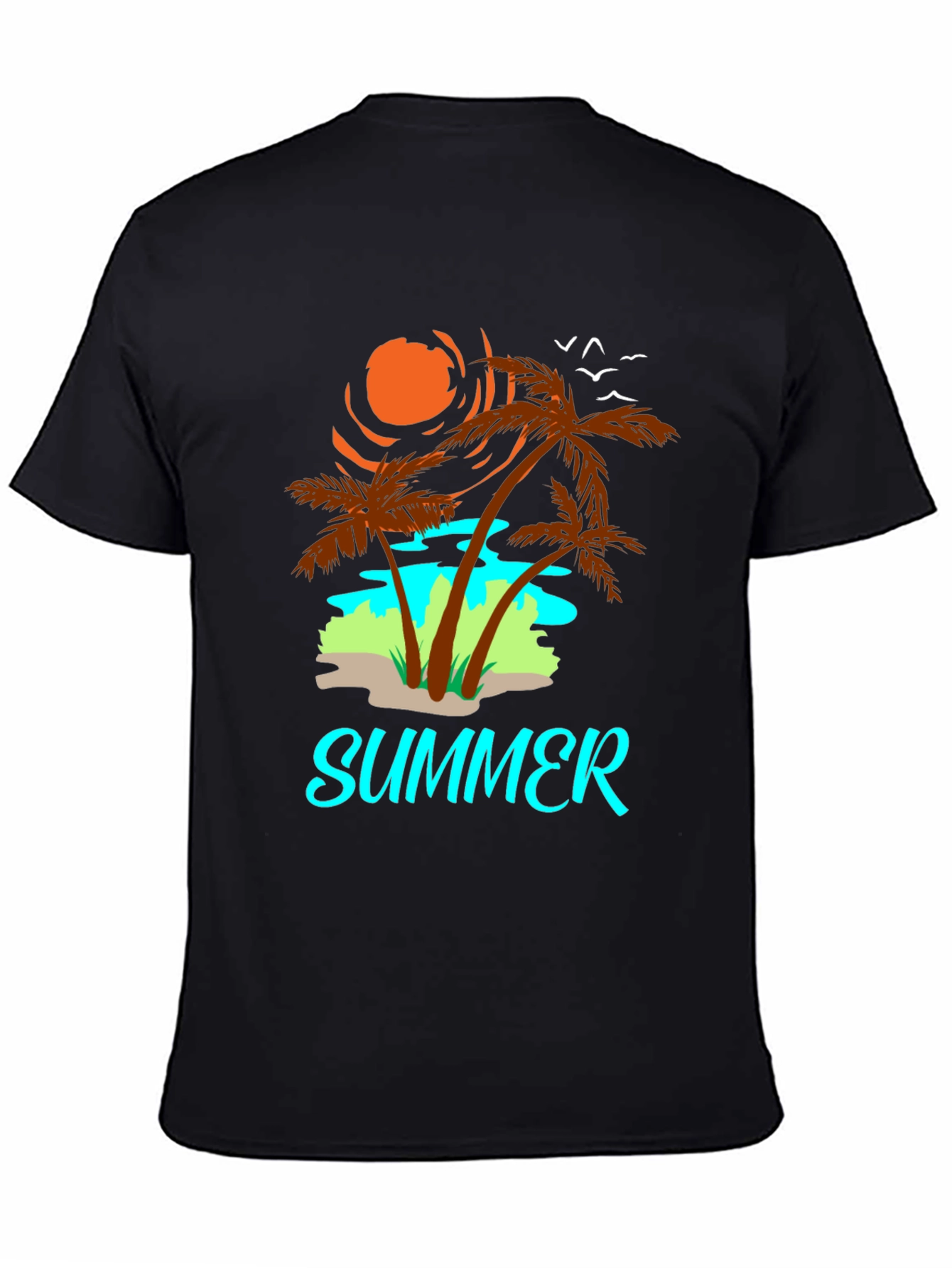 Black Summer Vibes Graphic T-Shirt view 4