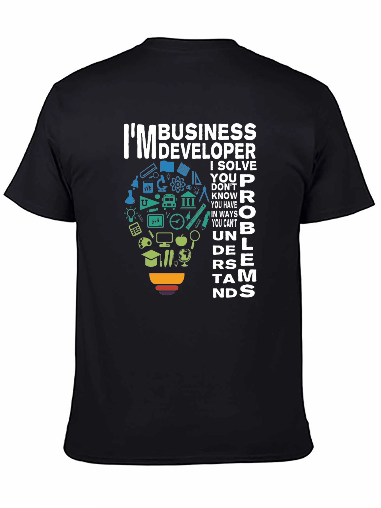 Black Business Developer T-Shirt - Problem Solver Tee view 4
