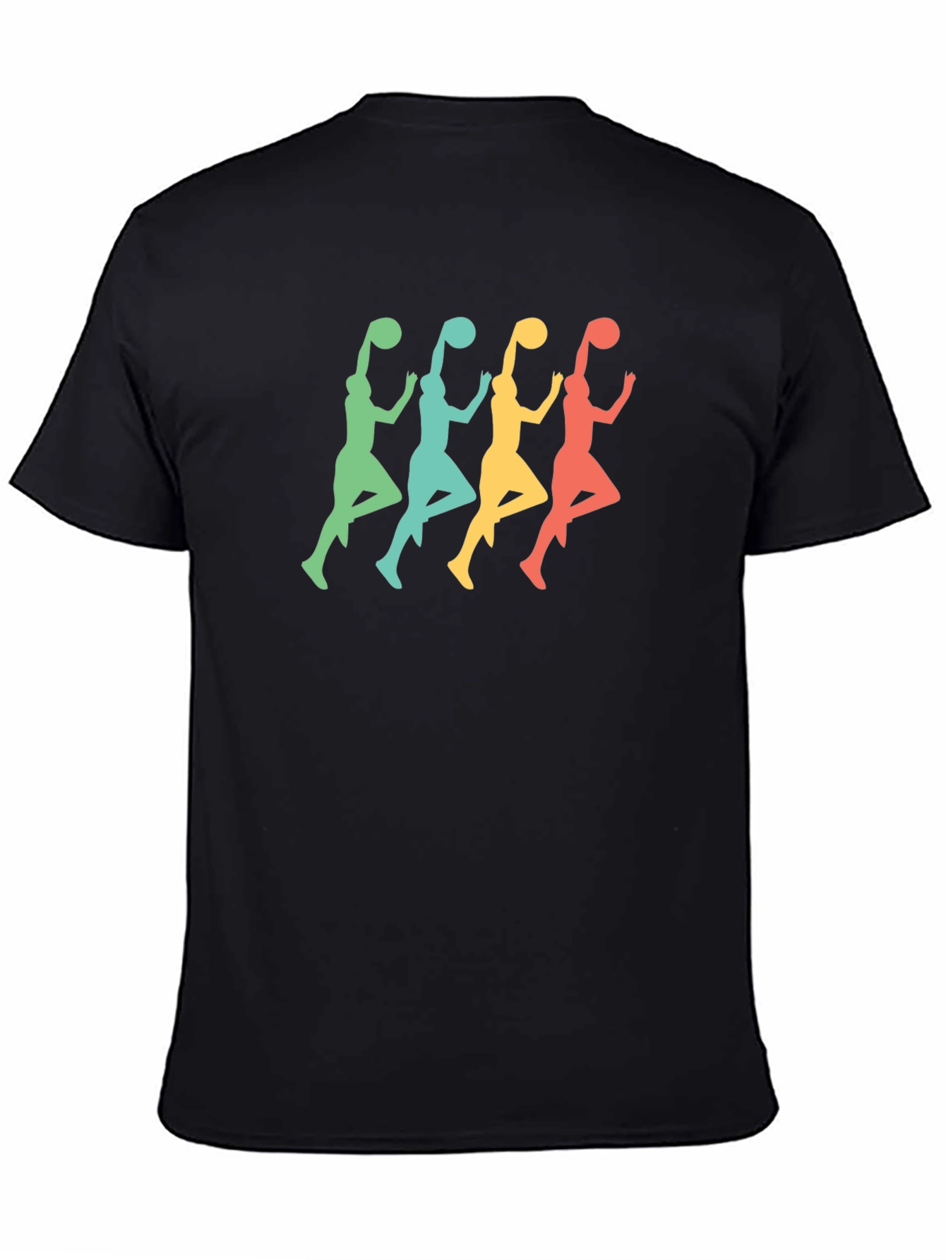Black Retro Basketball Player Silhouette Graphic Tee view 4