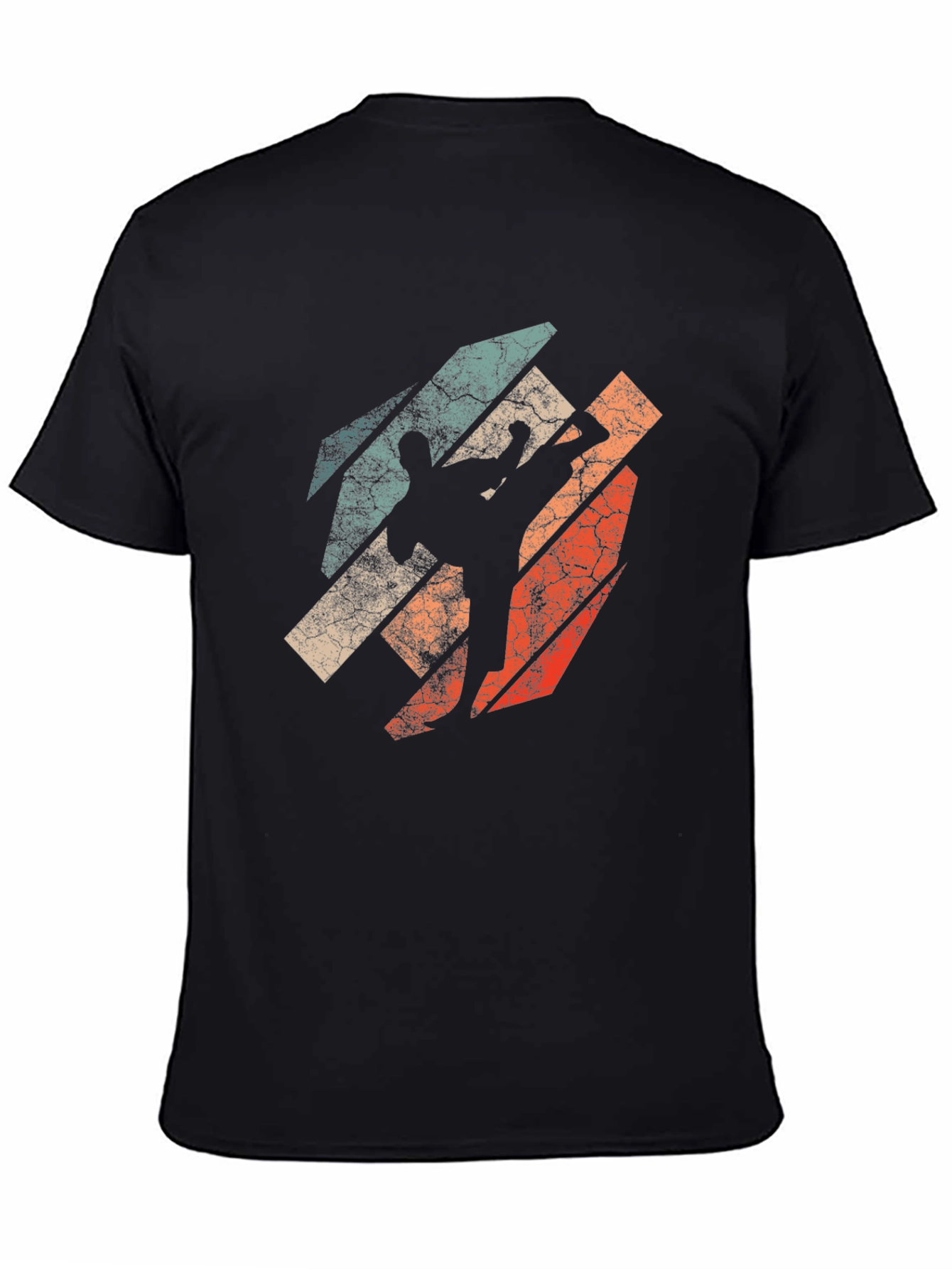 Black Retro Martial Arts Graphic T-Shirt view 4