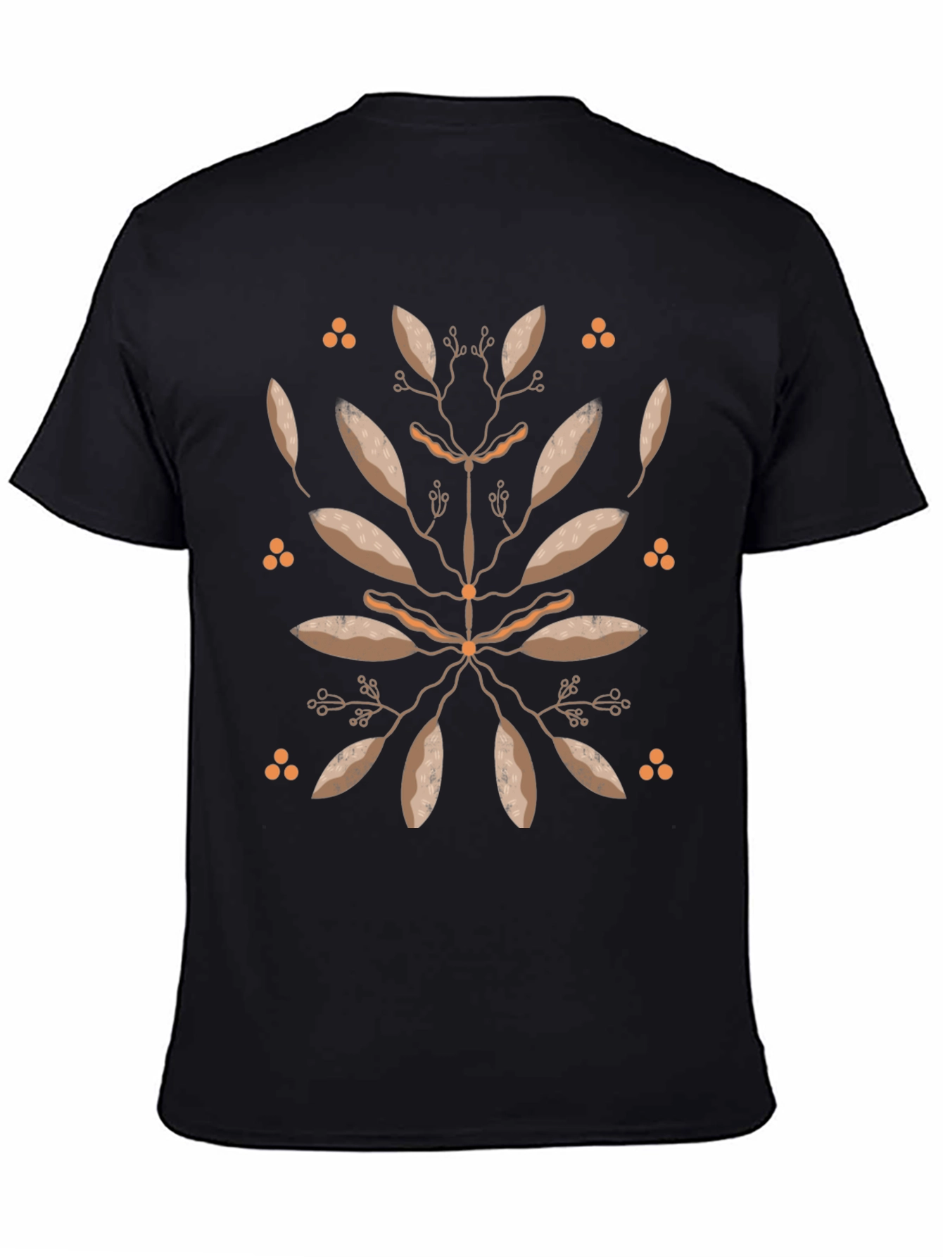 Black Botanical Print Black T-Shirt view 4