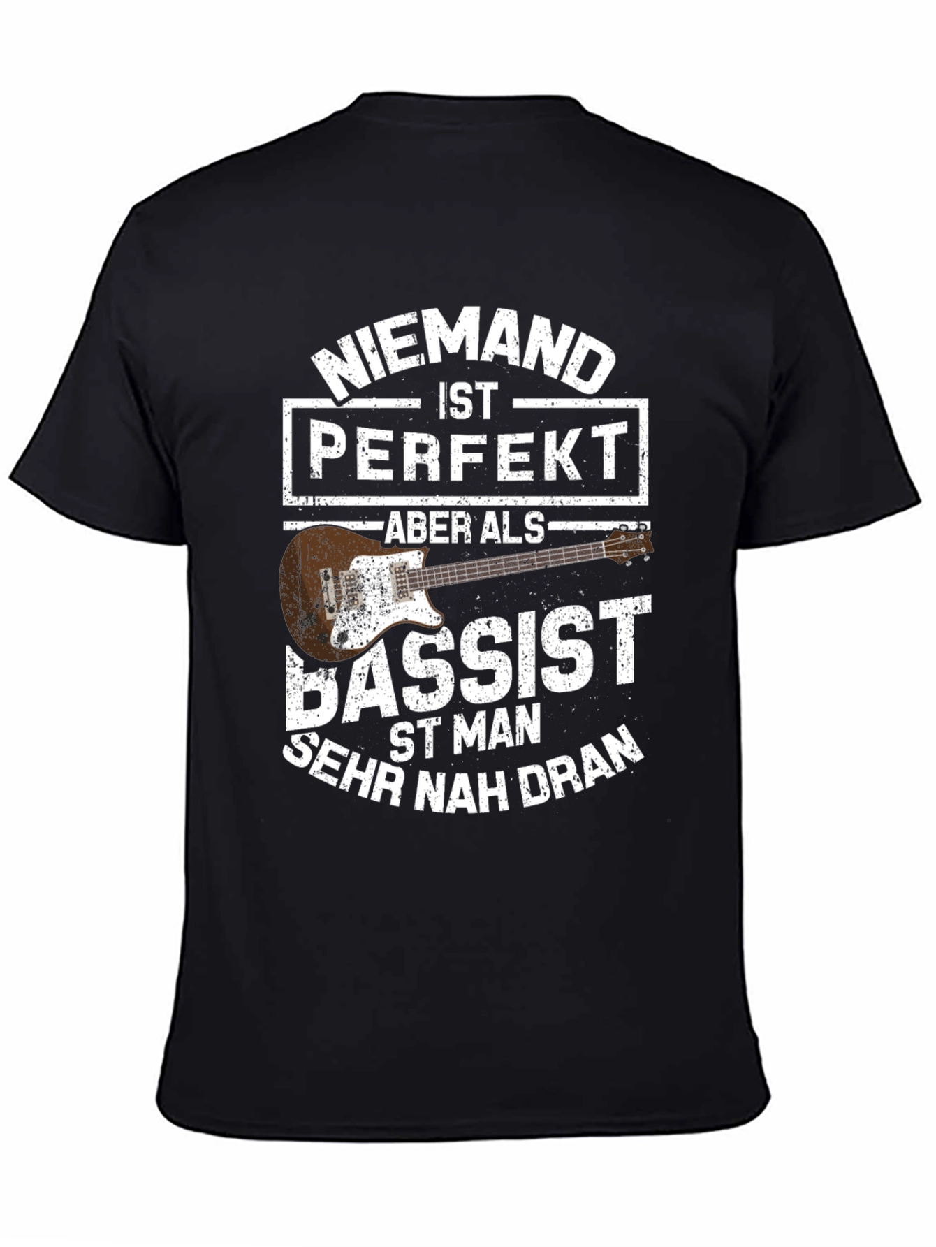 Black Bassist T-Shirt - "Niemand ist Perfekt" view 4