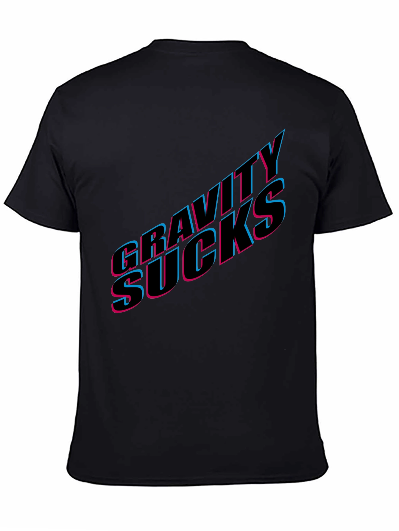 Black Gravity Sucks Graphic Tee - Black Casual T-Shirt view 4