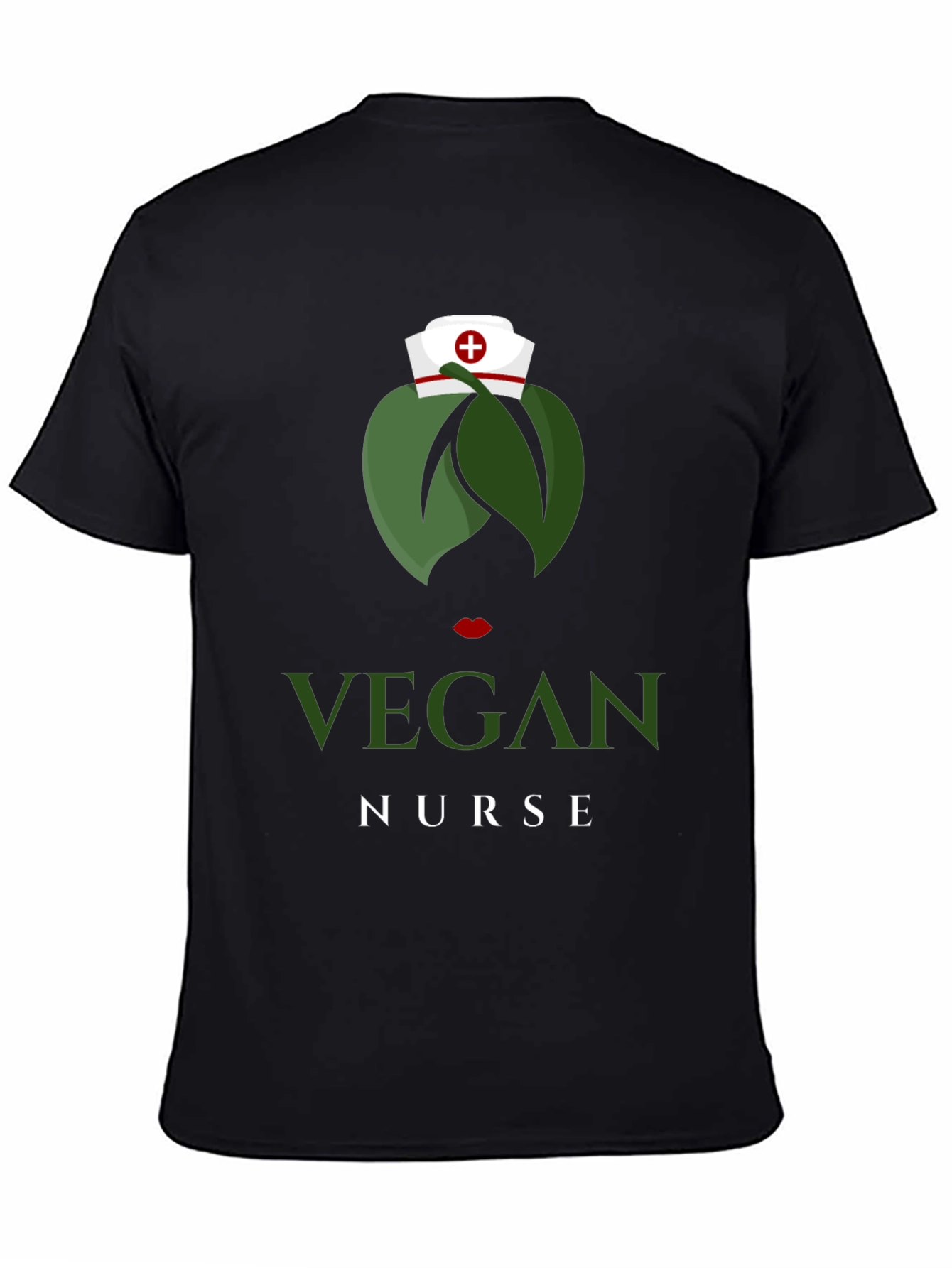 Black Vegan Nurse T-Shirt - Unique Graphic Tee view 4