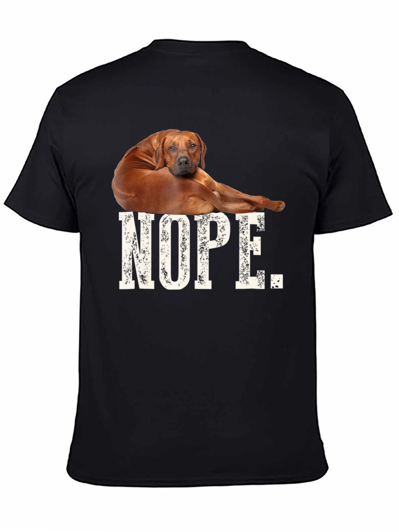 Black Nope Dog T-Shirt, Funny Novelty Tee view 4