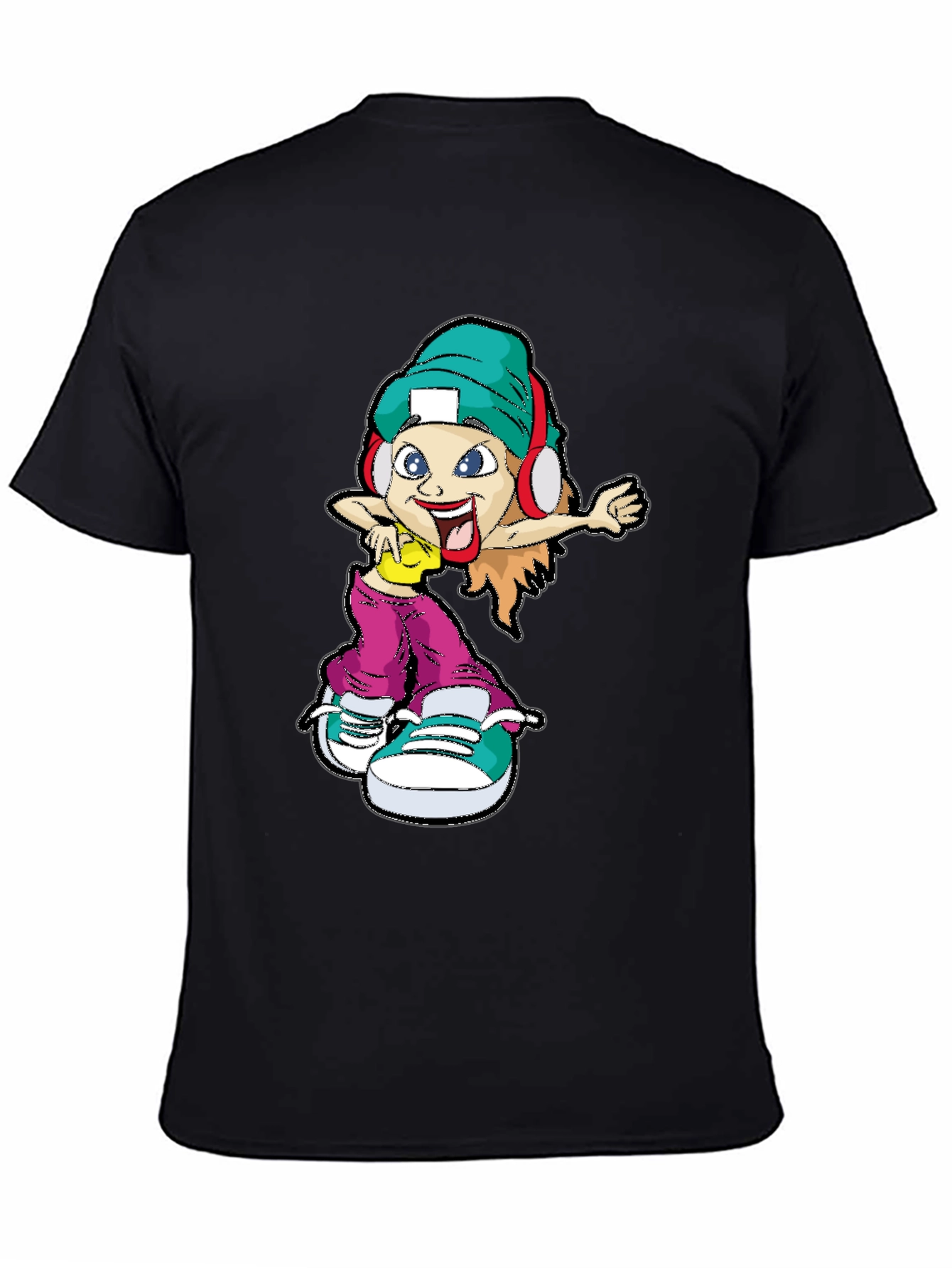Black Cartoon Character Graphic Tee view 4