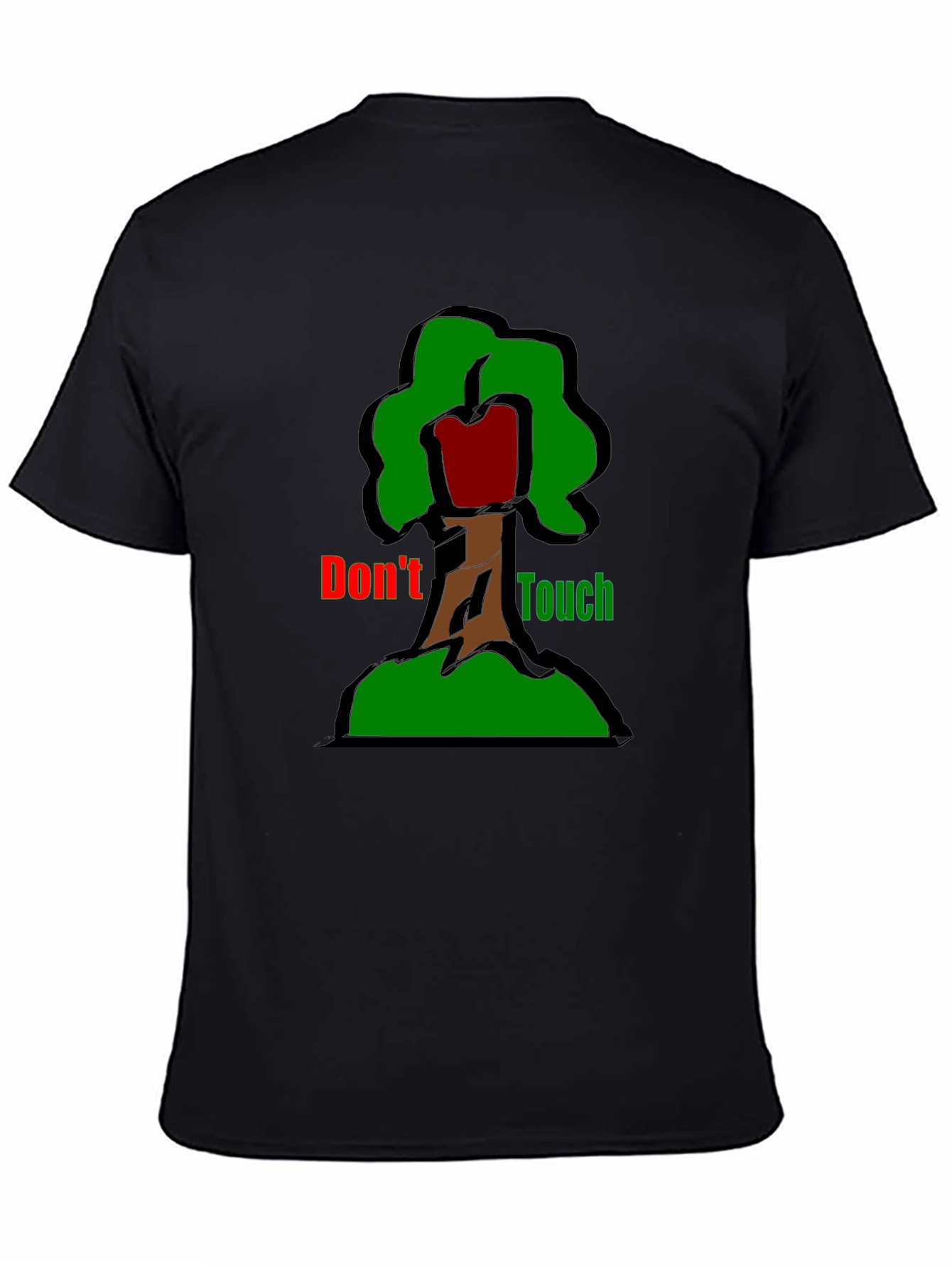 Black Don't Touch T-Shirt - Graphic Tree Design view 4