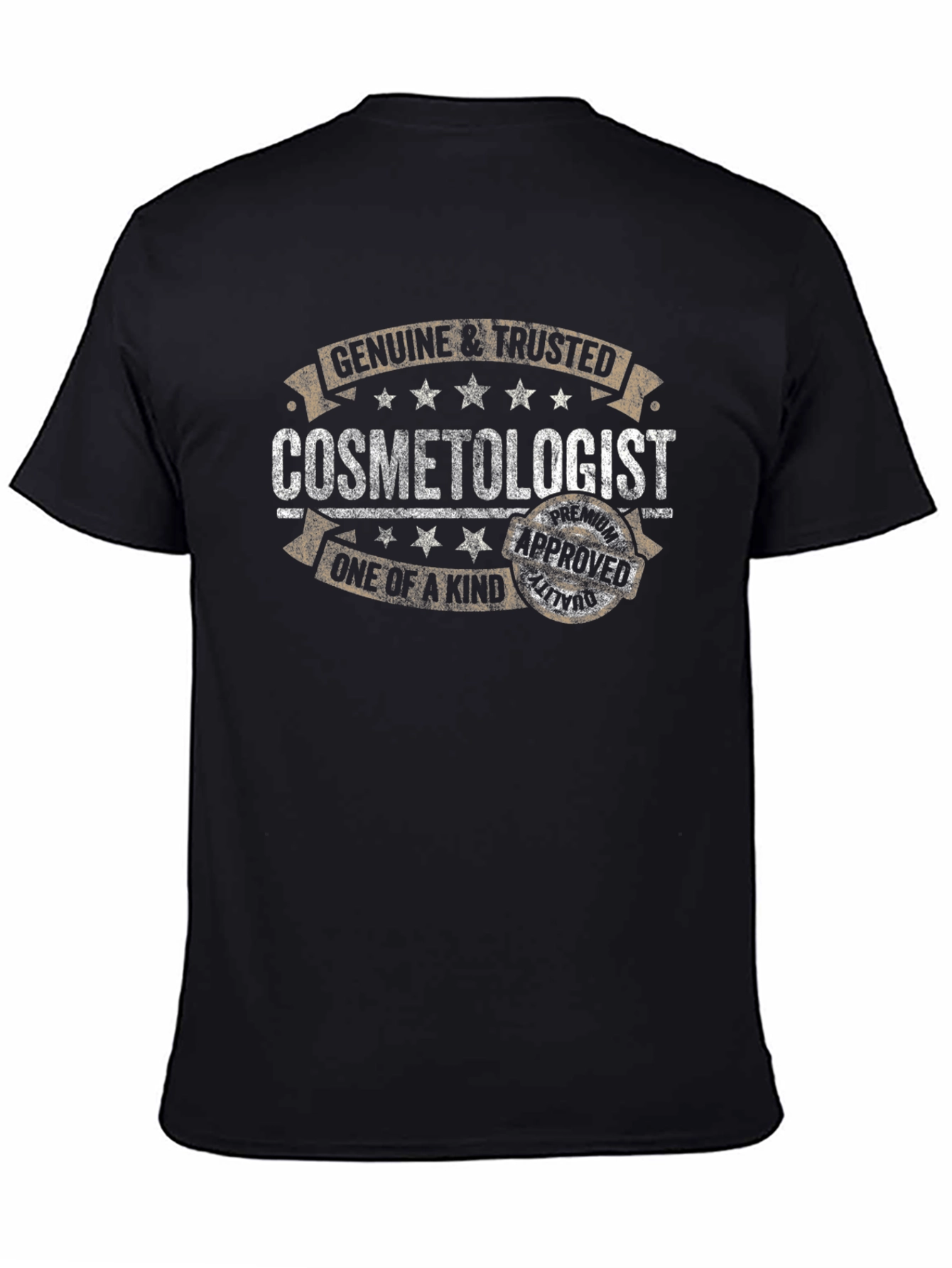 Black Genuine & Trusted Cosmetologist Black T-Shirt view 4
