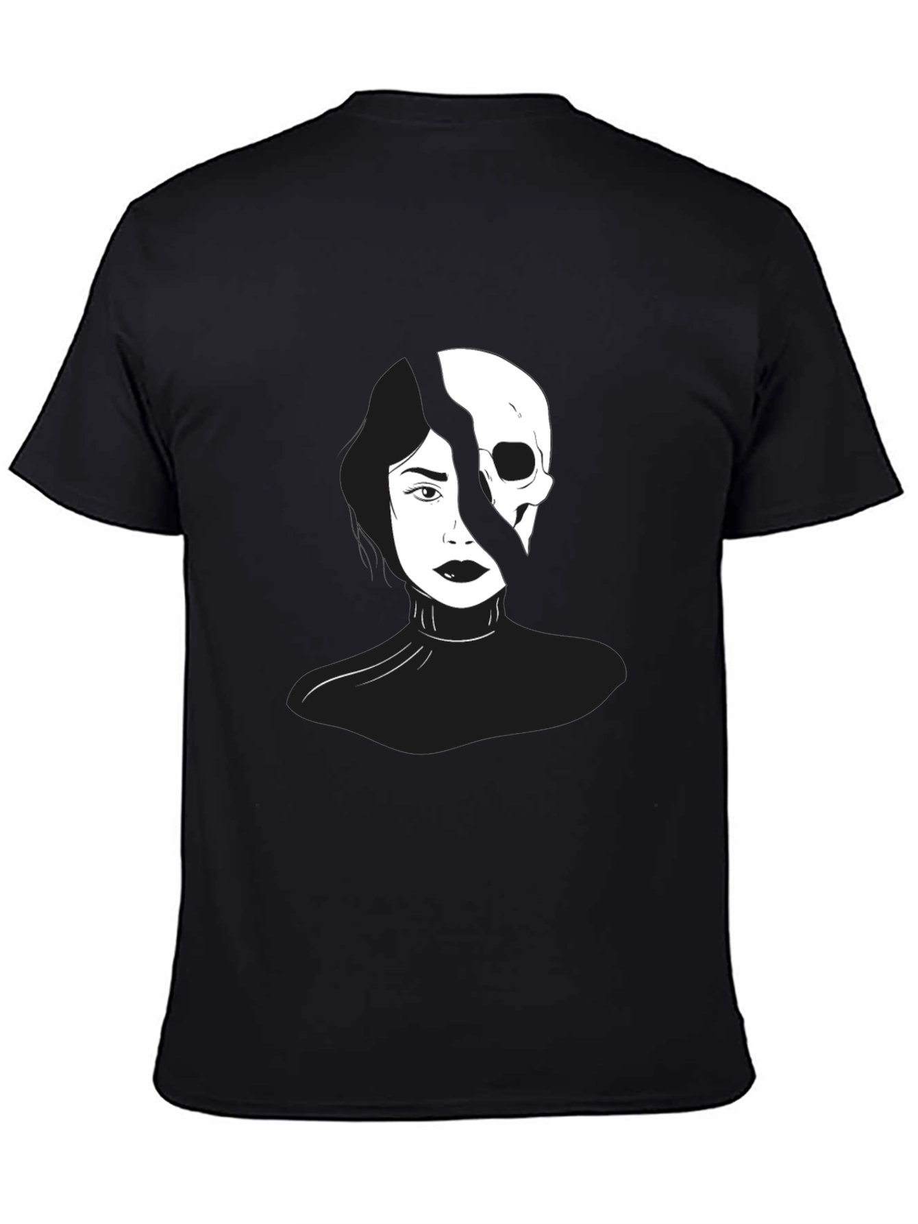 Black Split Face Graphic T-Shirt view 4