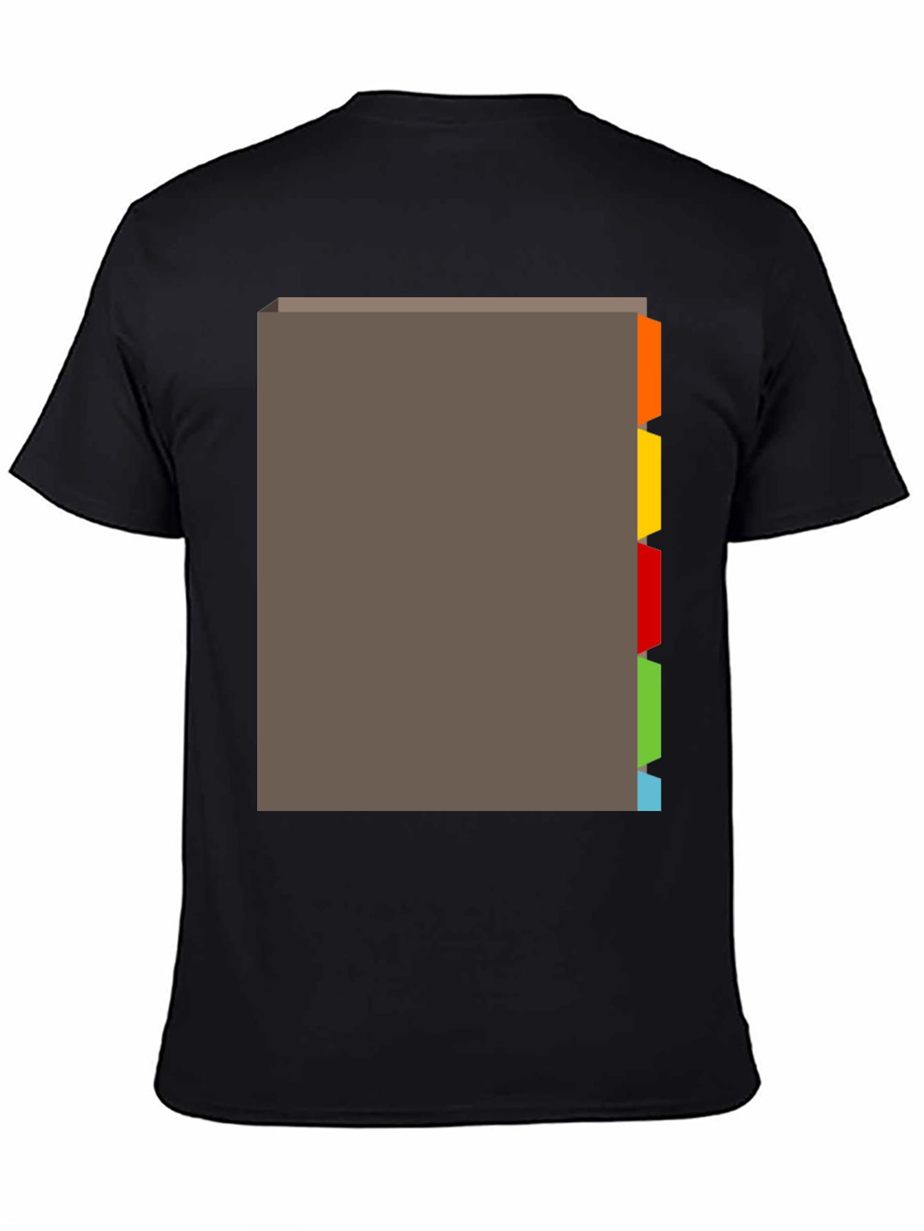 Black Black T-Shirt with Tabbed Book Design view 4