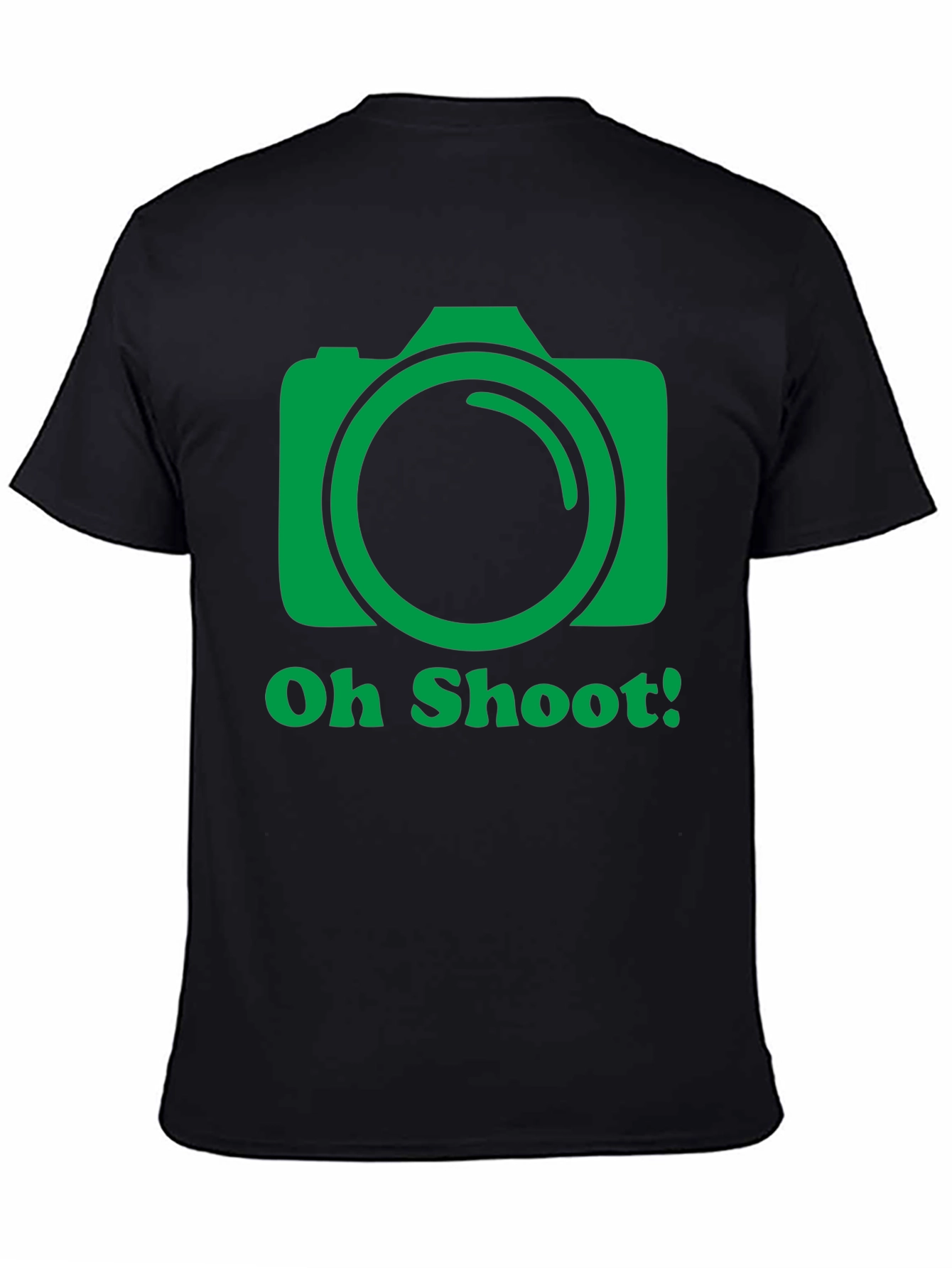 Black Oh Shoot Camera Graphic T-Shirt - Photographer Tee view 4