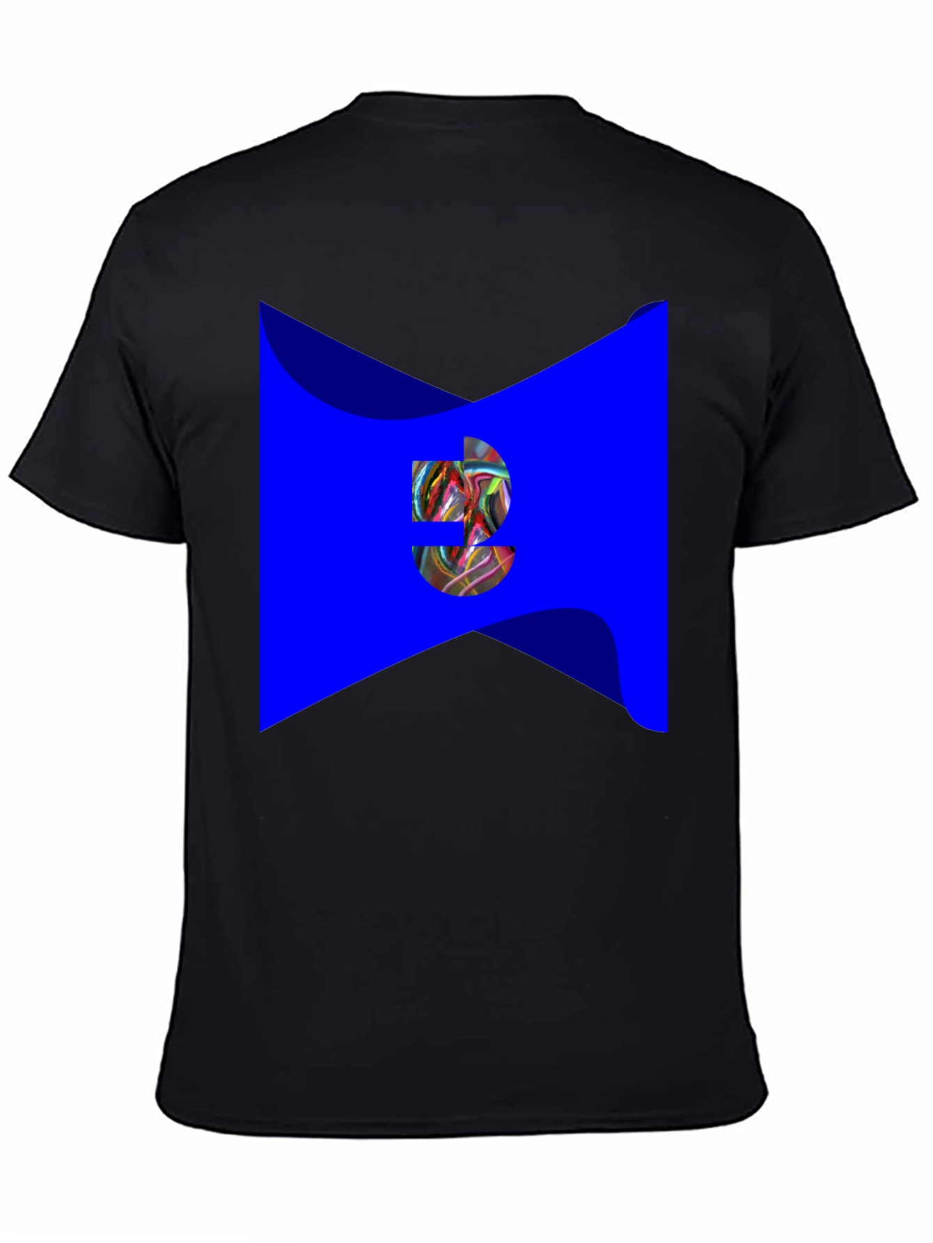 Black Abstract Graphic Print Black T-Shirt view 4