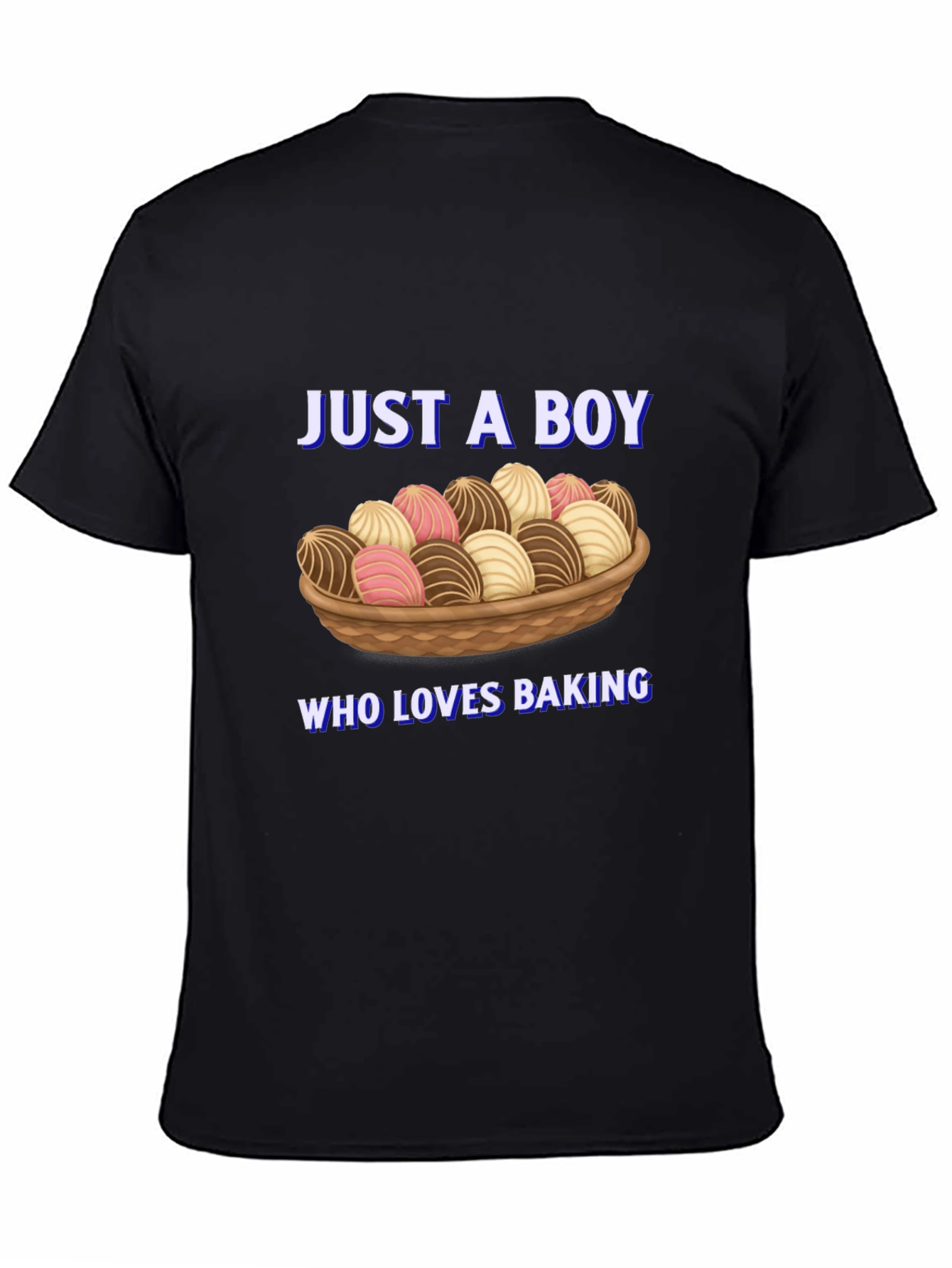 Black Just a Boy Who Loves Baking T-Shirt view 4