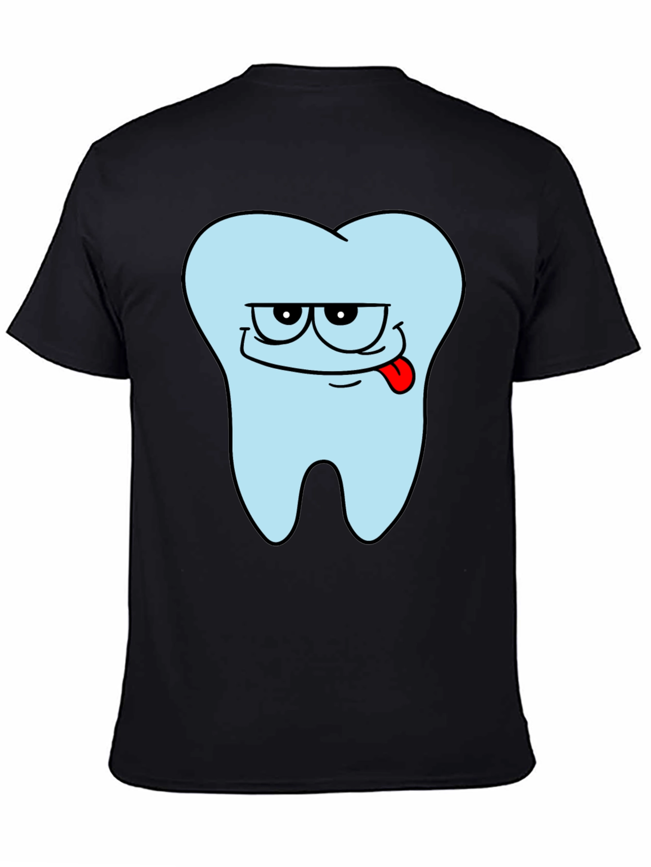 Black Funny Tooth Graphic Men's Black T-Shirt view 4