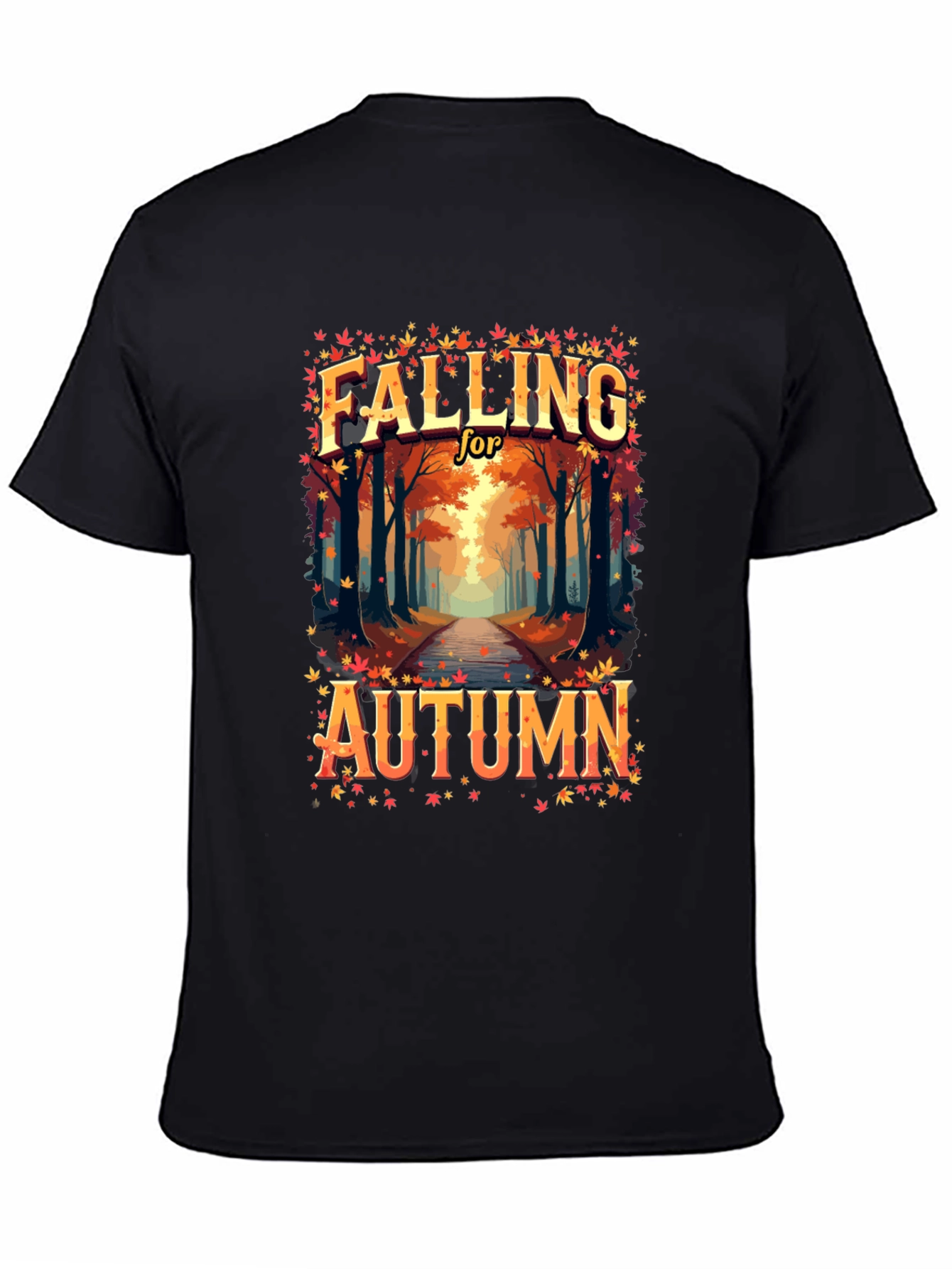Black Falling for Autumn T-Shirt view 4